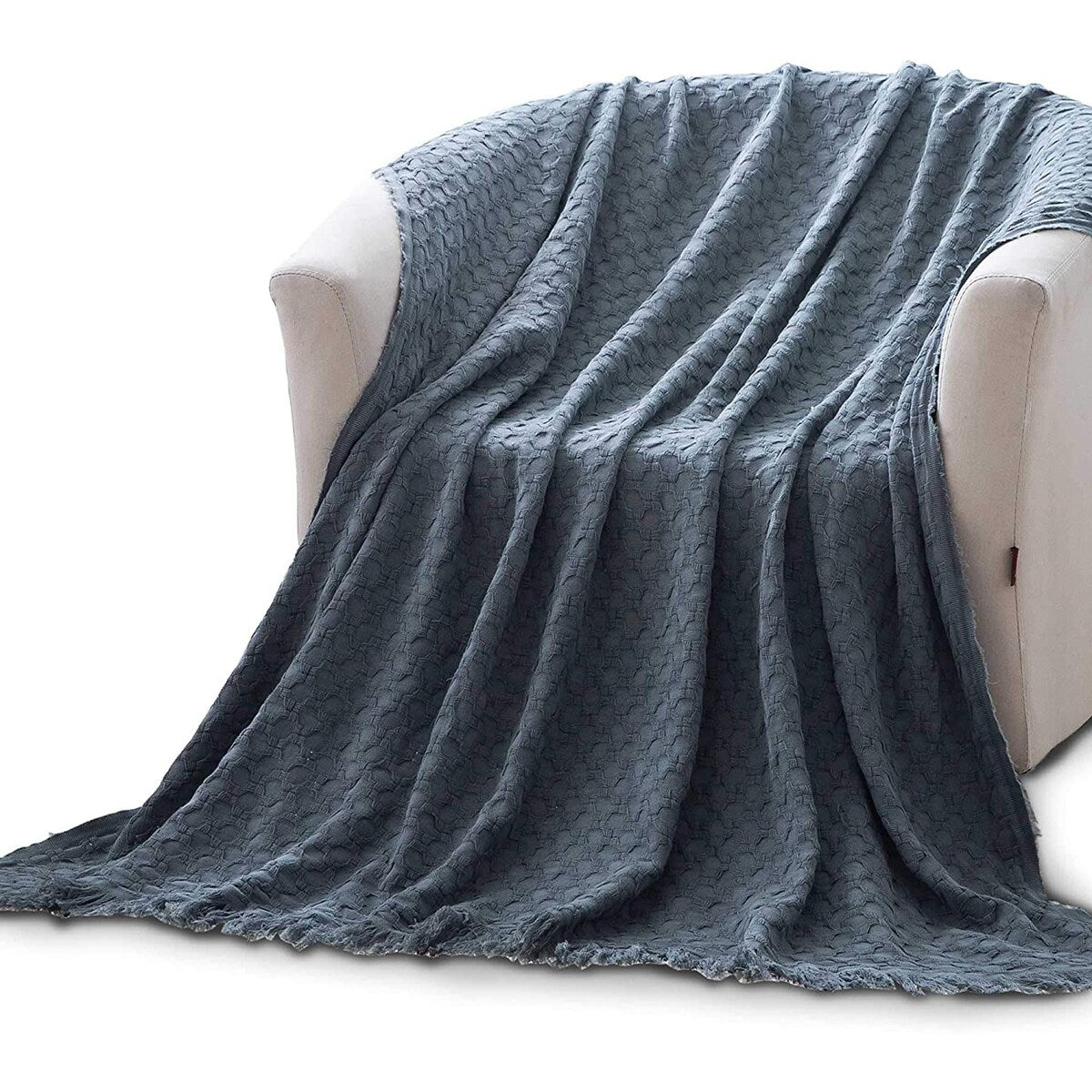 KASENTEX Cotton Ultra Soft Throw Blanket Lightweight Breathable for Couch Sofa Bed All Season