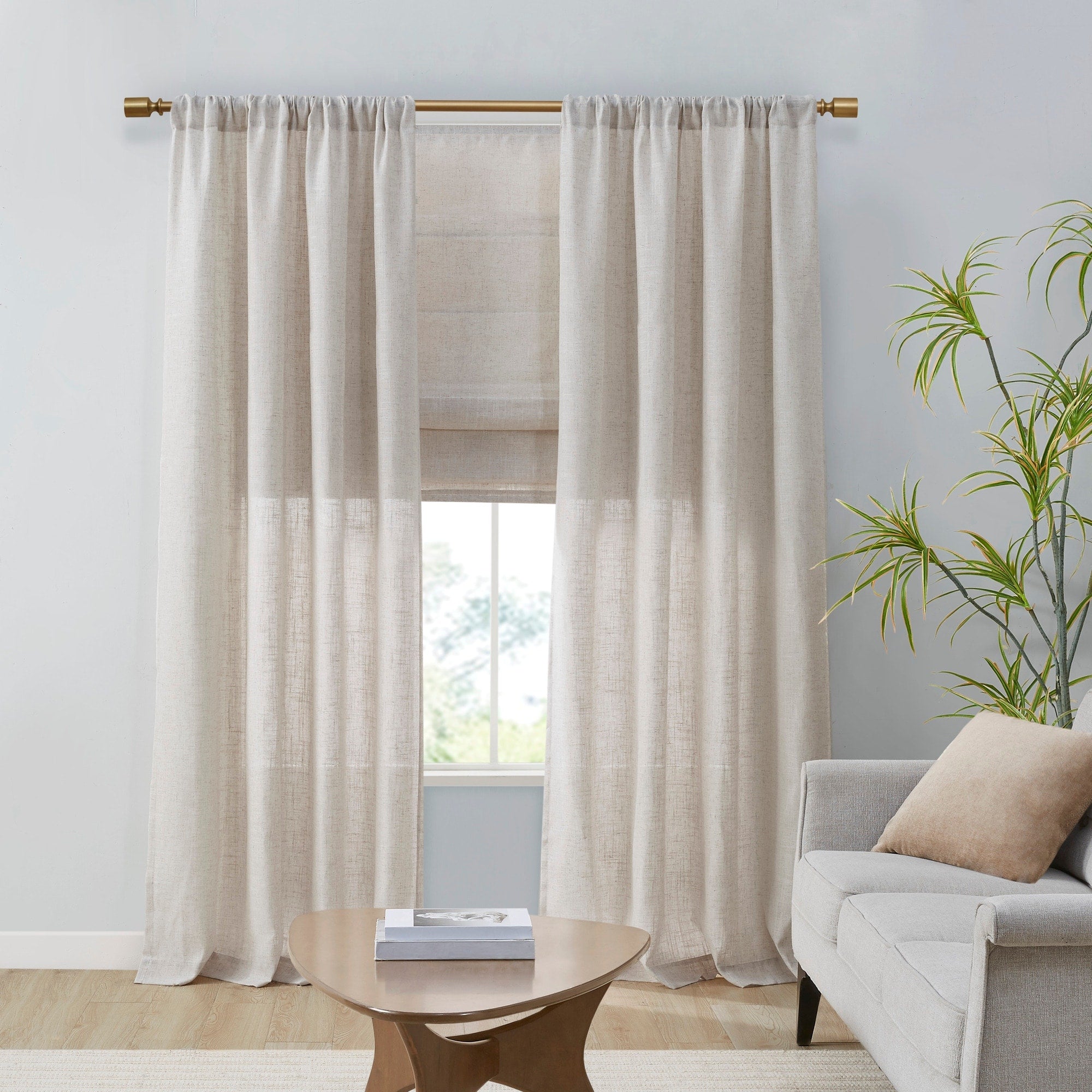 Madison Park Suvi Linen Blend Light Filtering Cordless Roman Shade