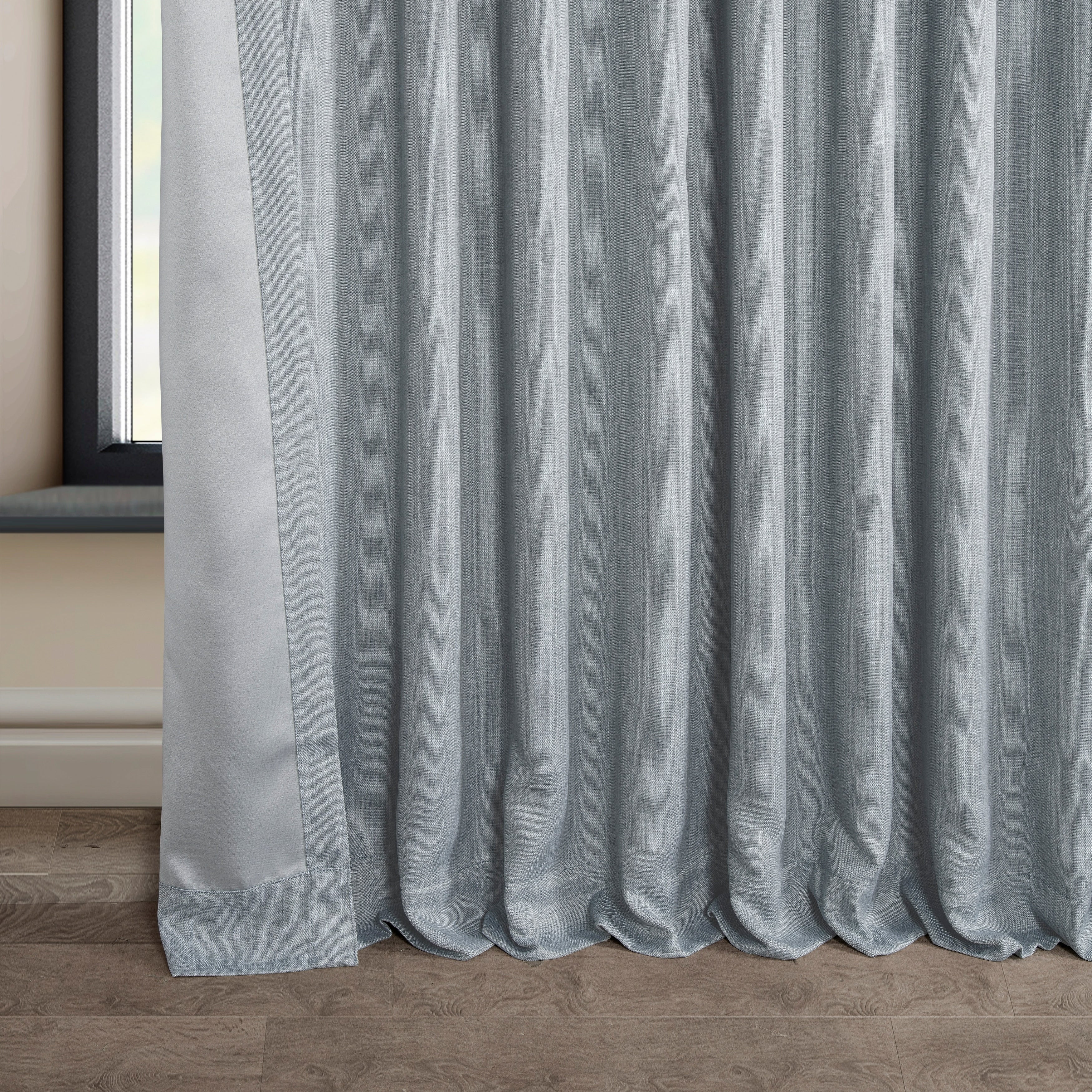 Exclusive Fabrics Faux Linen Extra Wide Room Darkening Curtains (1 Panel)