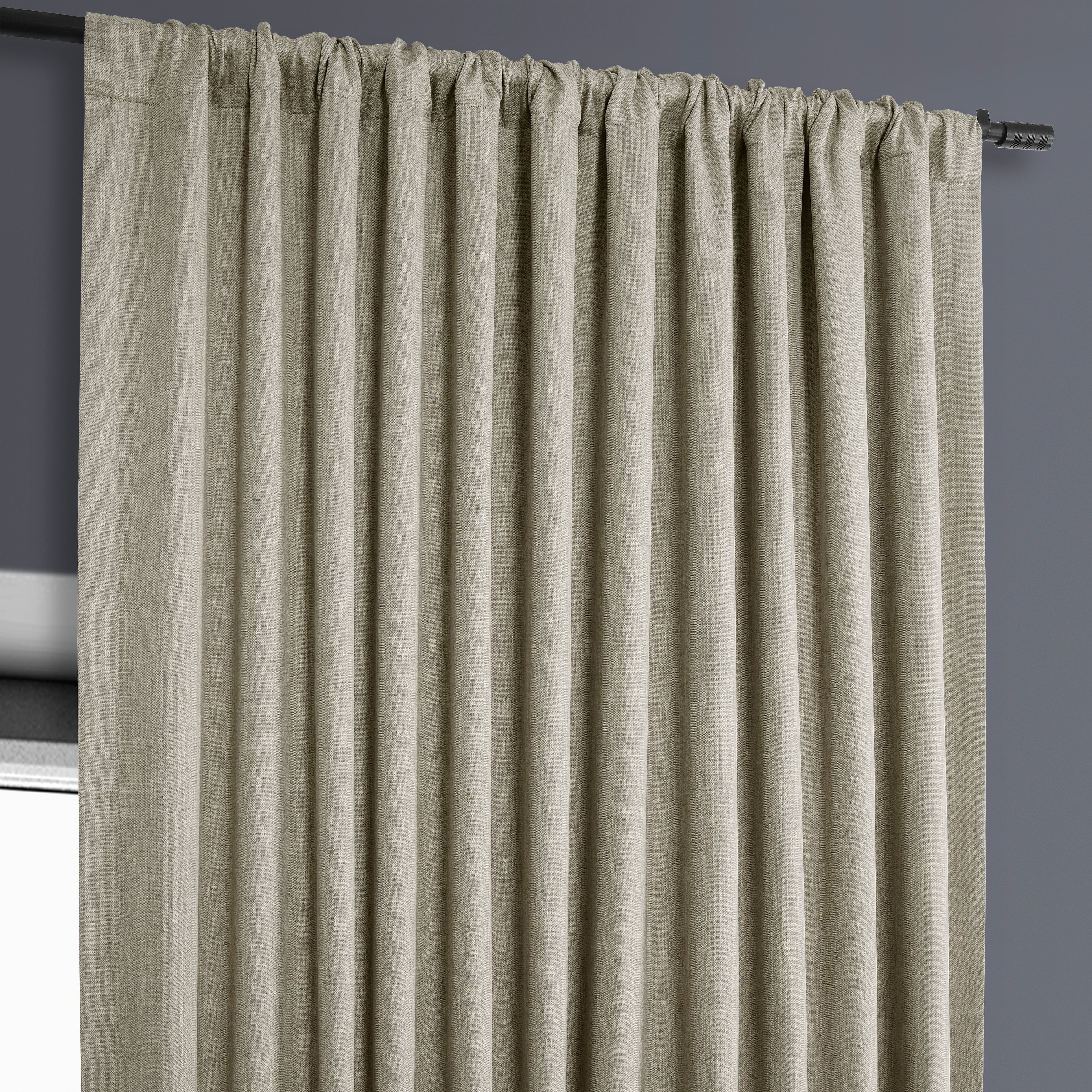 Exclusive Fabrics Faux Linen Extra Wide Room Darkening Curtains (1 Panel)