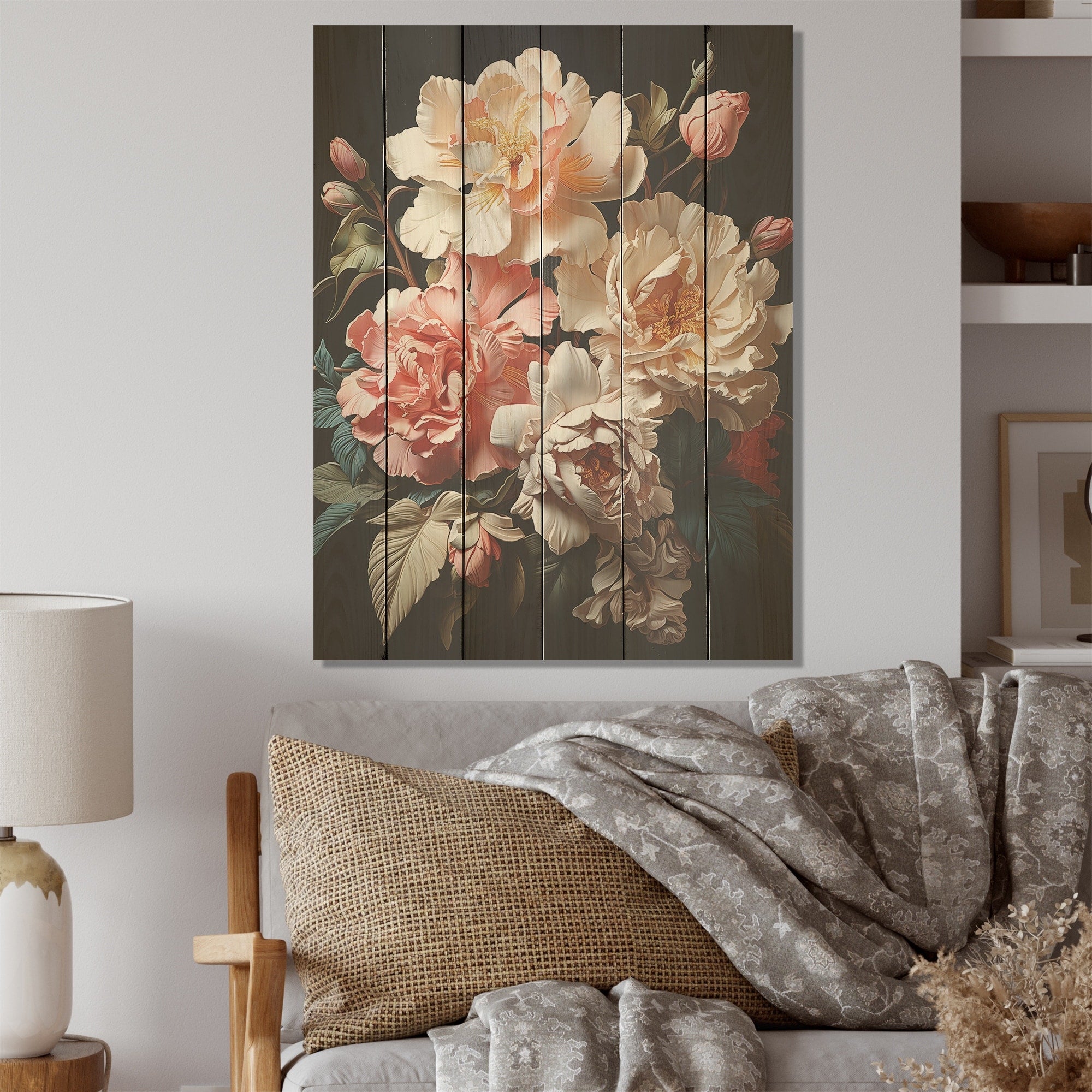 Designart Rhododendron Flowers Adorned Bliss Rhododendron Wood Wall Art Traditional Wood Panel On Natural Pine Wood