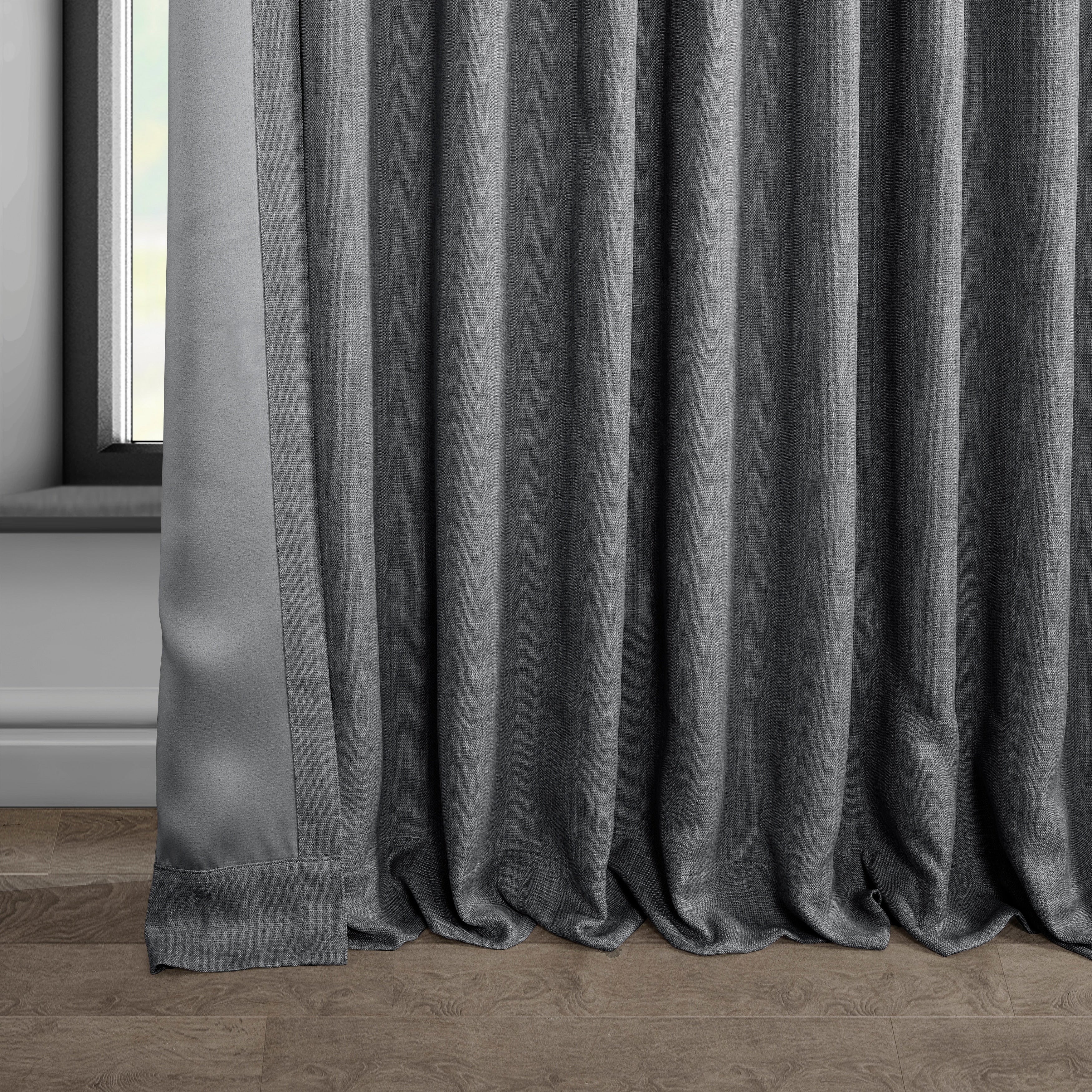 Exclusive Fabrics Faux Linen Extra Wide Room Darkening Curtains (1 Panel)