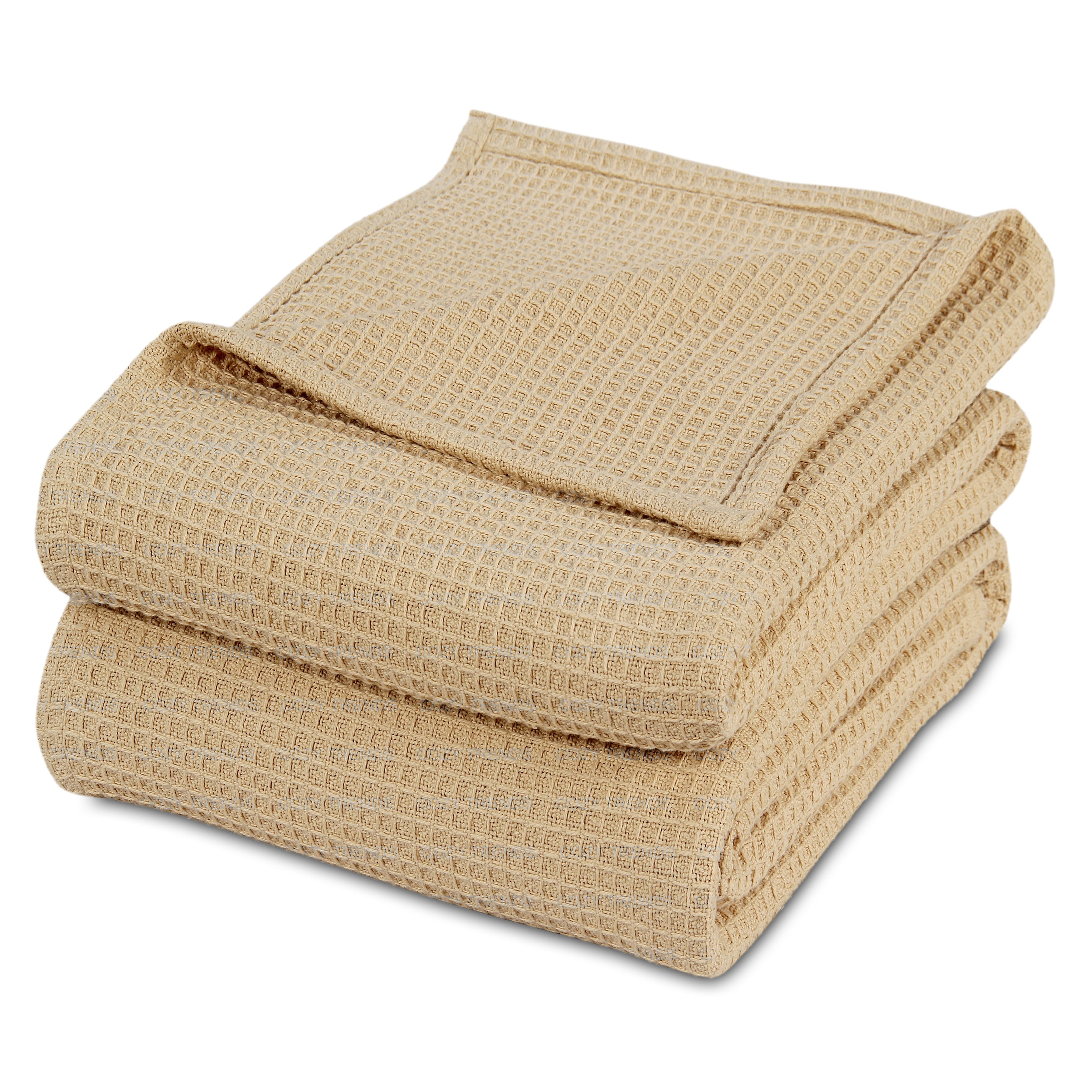 100-percent Cotton Waffle Weave Medium Weight All Season Thermal Blankets