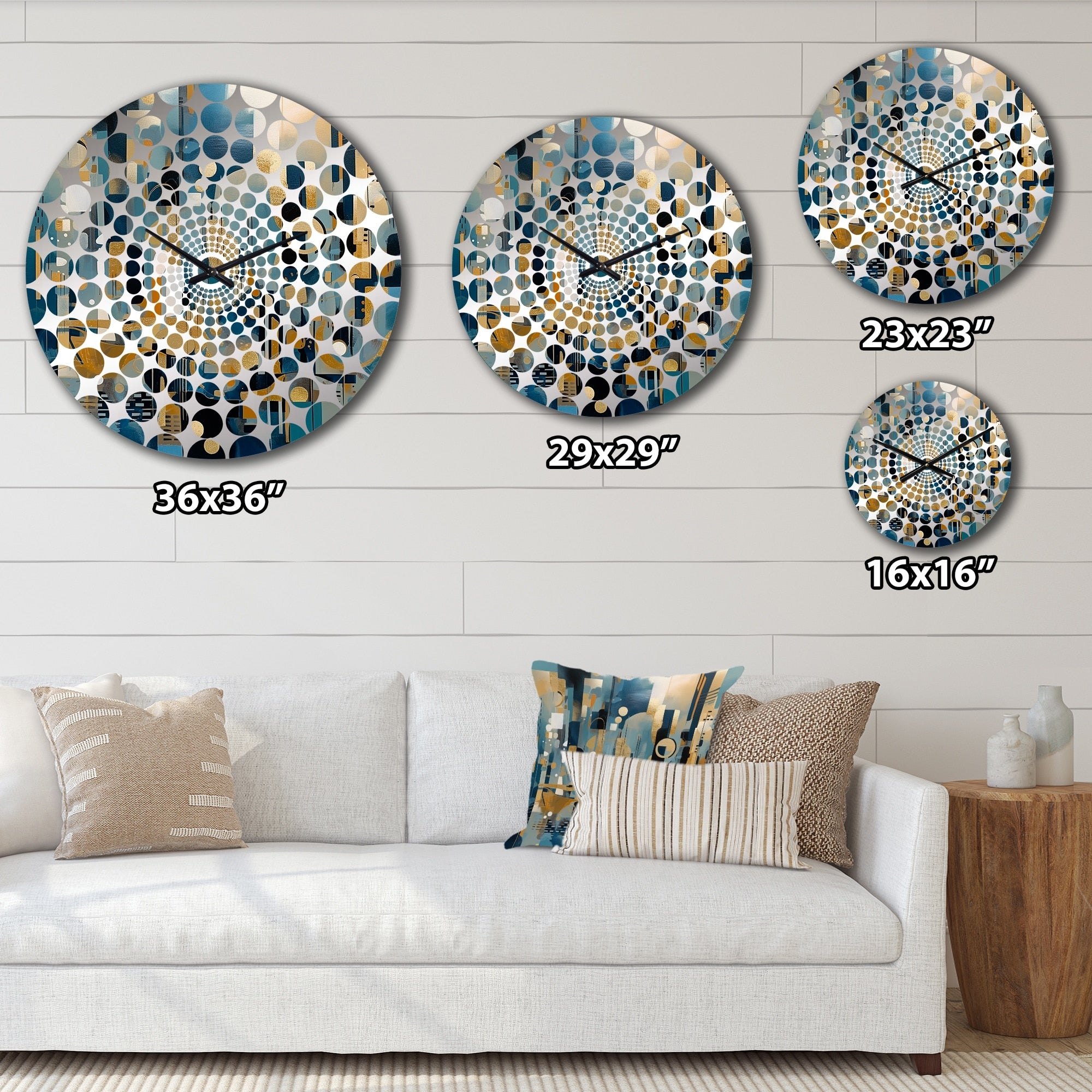 Designart Transcending Reality IV Blue Abstract Landscapes Clocks Modern Wall Clocks For Living Room Décor