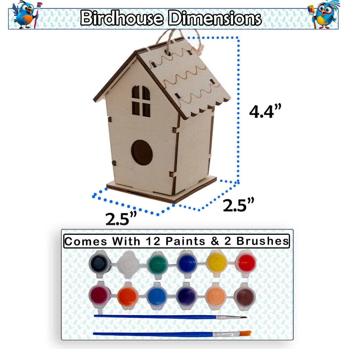 DIY Birdhouse Homemade Wooden - Build Your Own Bird House w/ Easy Painting Kit