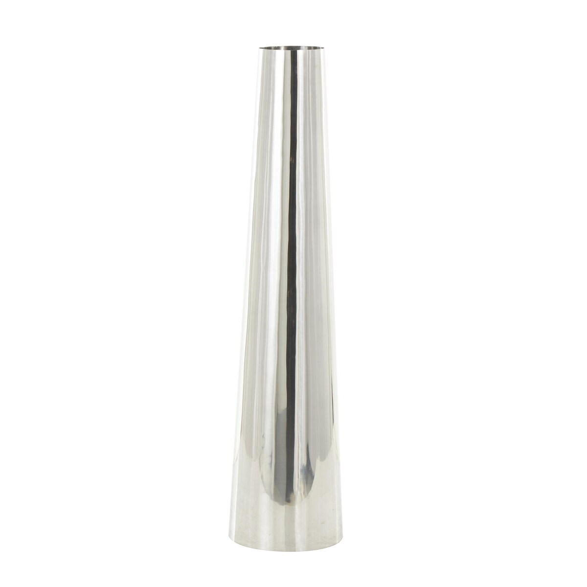 Stainless Steel Metal Minimalistic Tall Floor Cone Decorative Vase - Gold or Silver - Roche River Decor