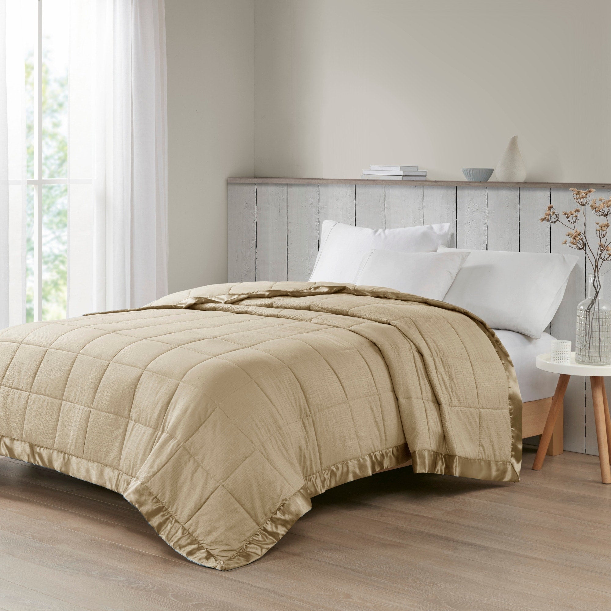 Madison Park Parkman Oversized Down Alternative Blanket with Satin Trim