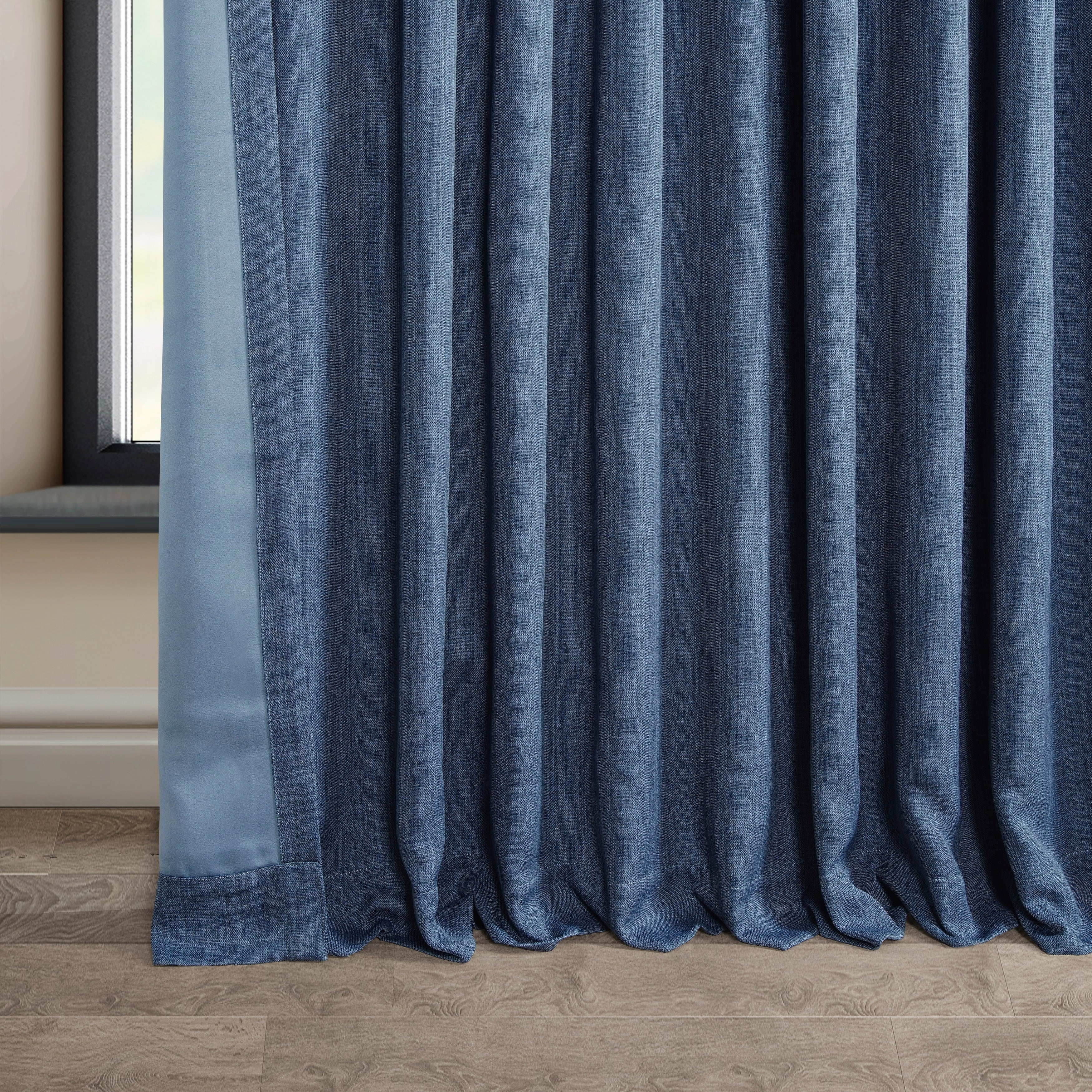 Exclusive Fabrics Faux Linen Extra Wide Room Darkening Curtains (1 Panel)