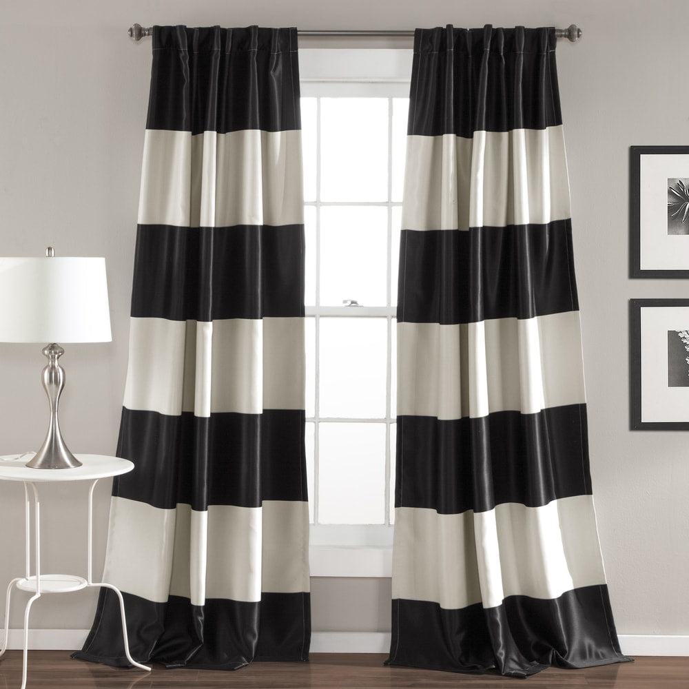 Lush Decor Montego Striped Curtain Panel Pair - 52W x 84L