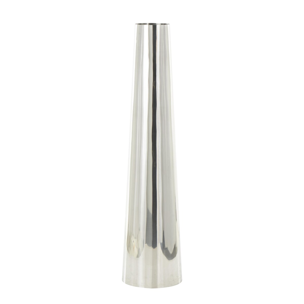 Stainless Steel Metal Minimalistic Tall Floor Cone Decorative Vase - Gold or Silver - Roche River Decor