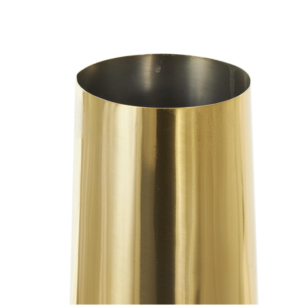 Stainless Steel Metal Minimalistic Tall Floor Cone Decorative Vase - Gold or Silver - Roche River Decor