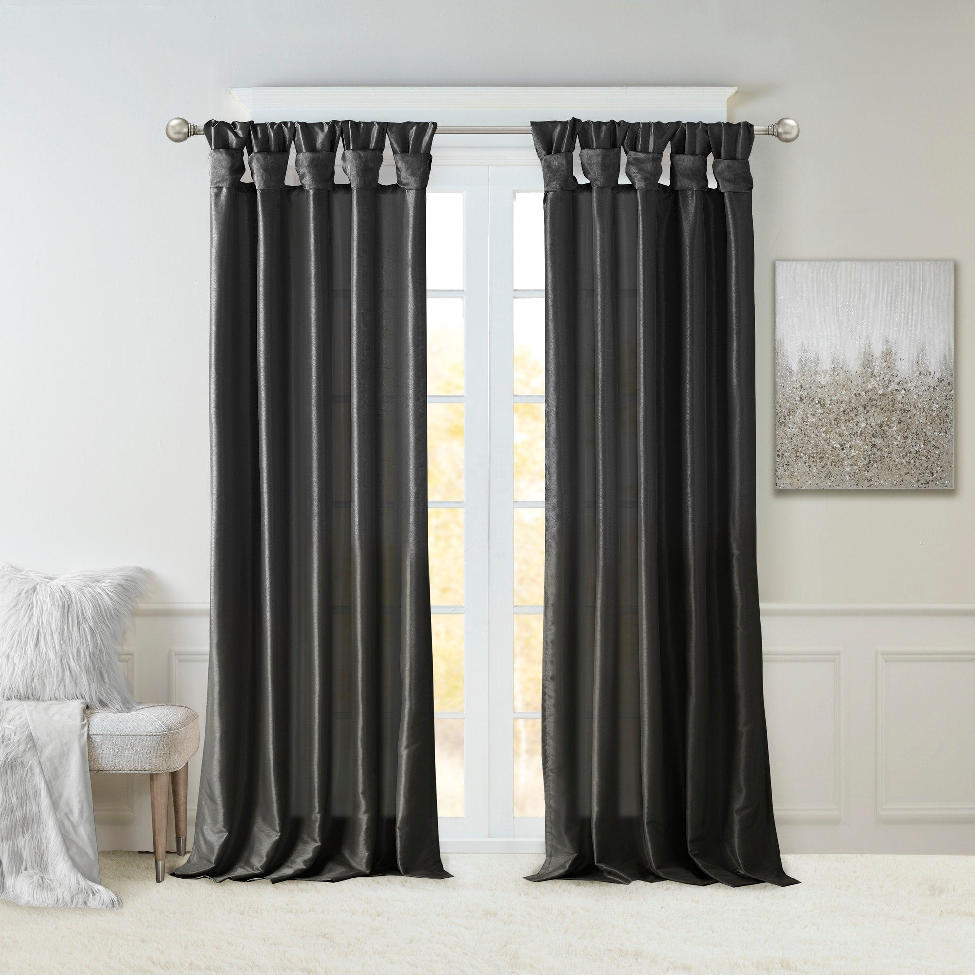 Madison Park Natalie Twisted Tab Lined Single Curtain Panel