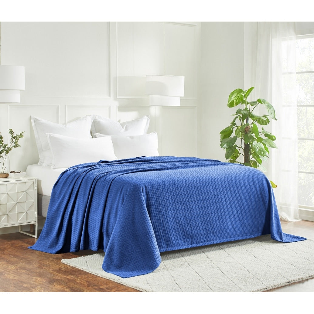 Superior Diamond Weave All-Season Bedding Cotton Blanket