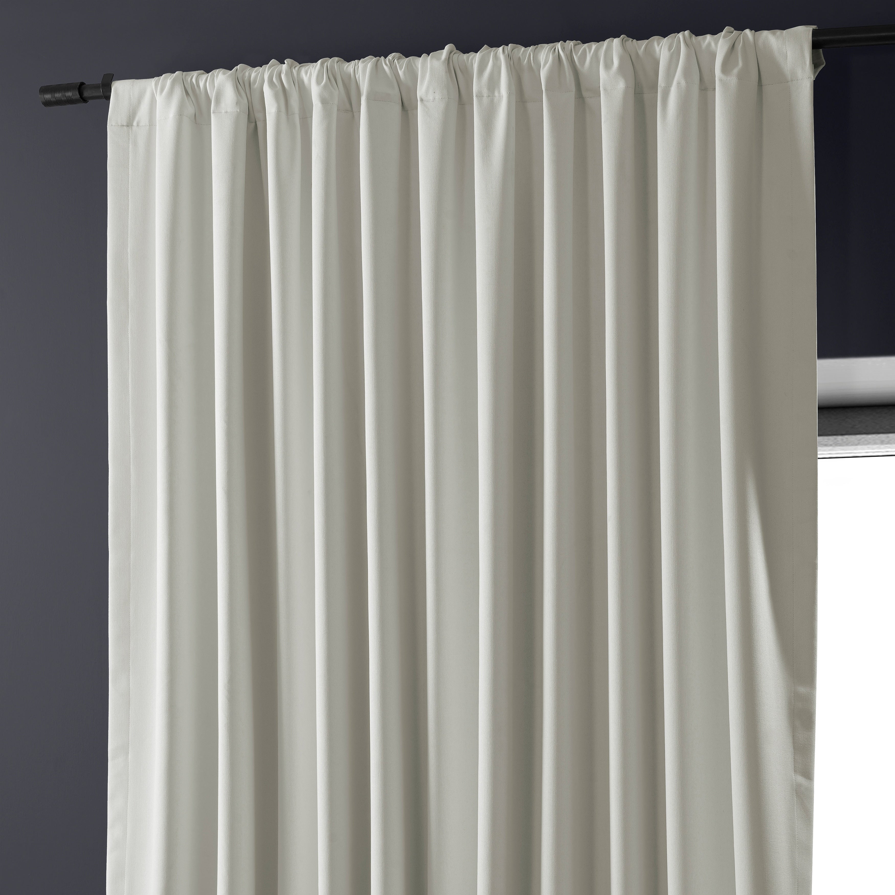 Exclusive Fabrics Extra Wide Performance Linen Blackout Curtains (1 Panel) Thermal Insulated Window Curtains