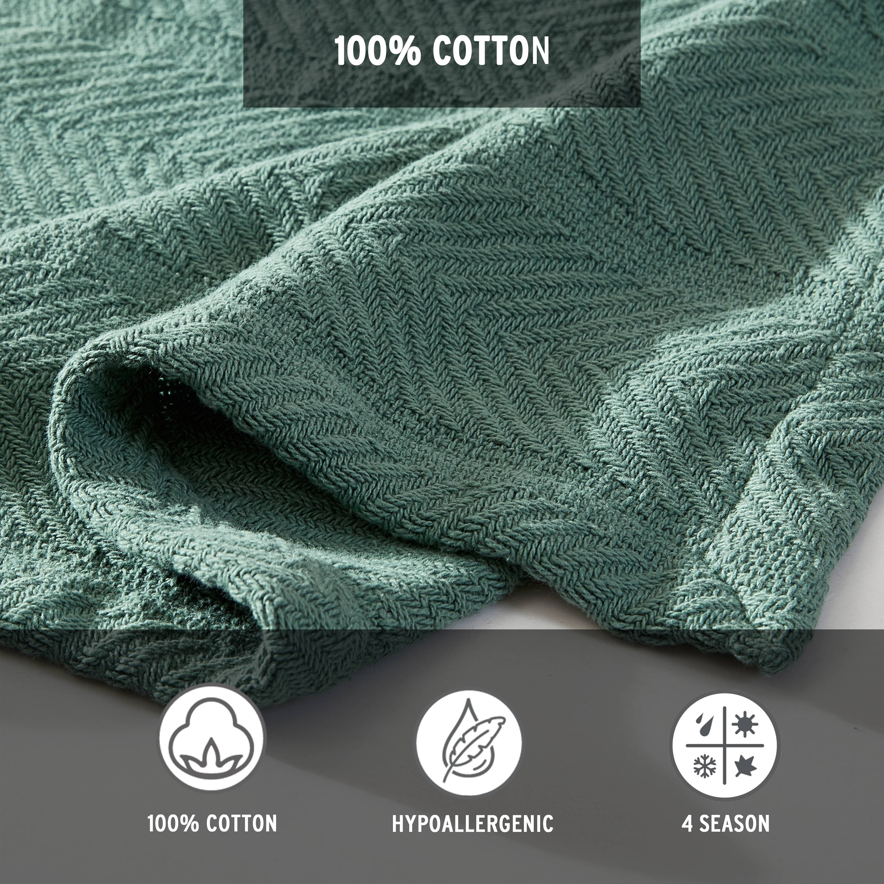 Eddie Bauer Herringbone Cotton Reversible Blanket