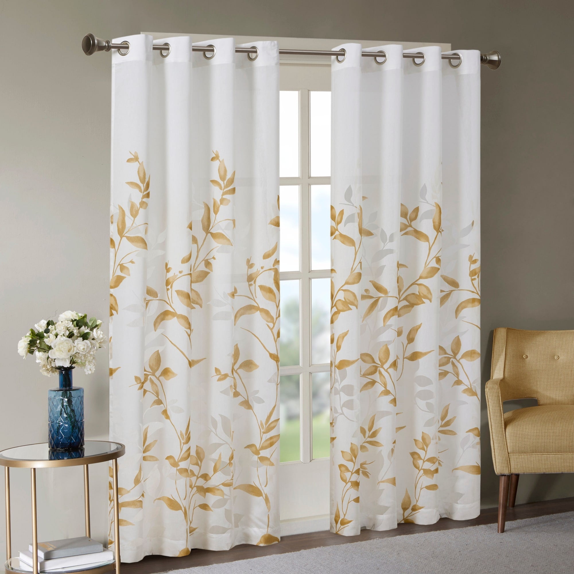 Madison Park Vera Burnout Printed Curtain Panel