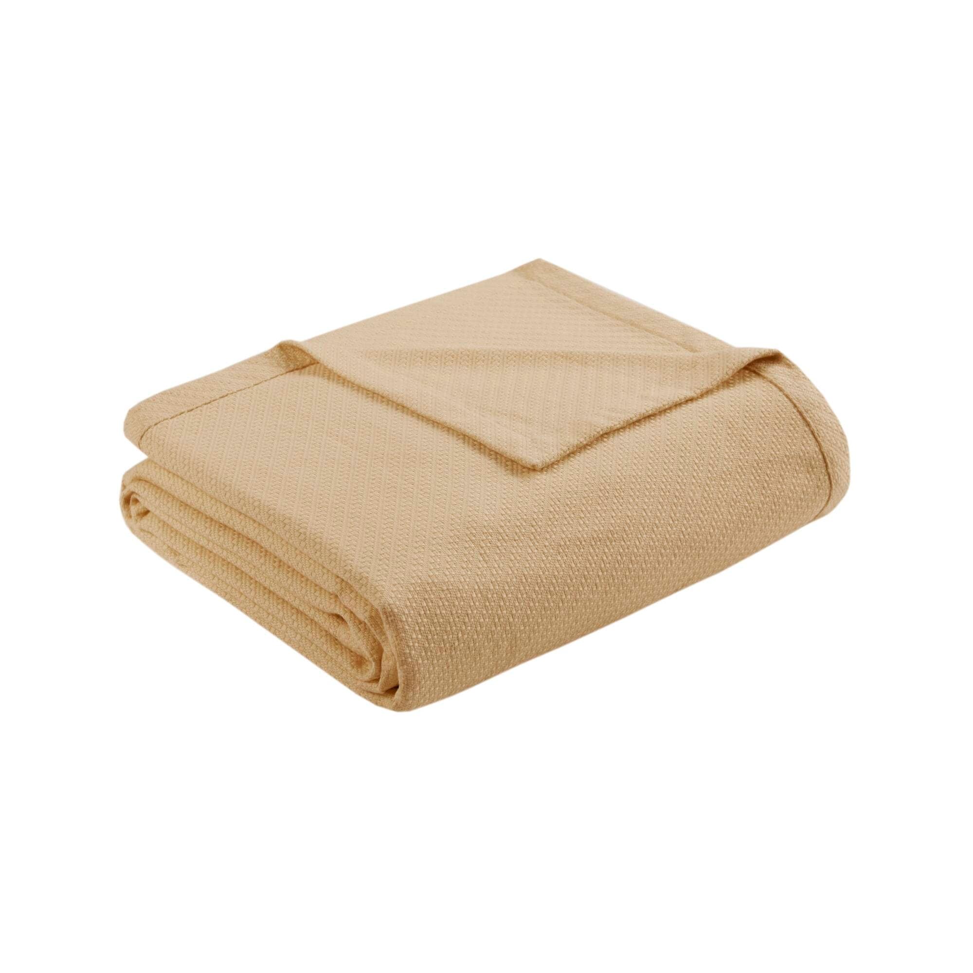 Madison Park Liquid Solid Colored Woven Cotton Blanket