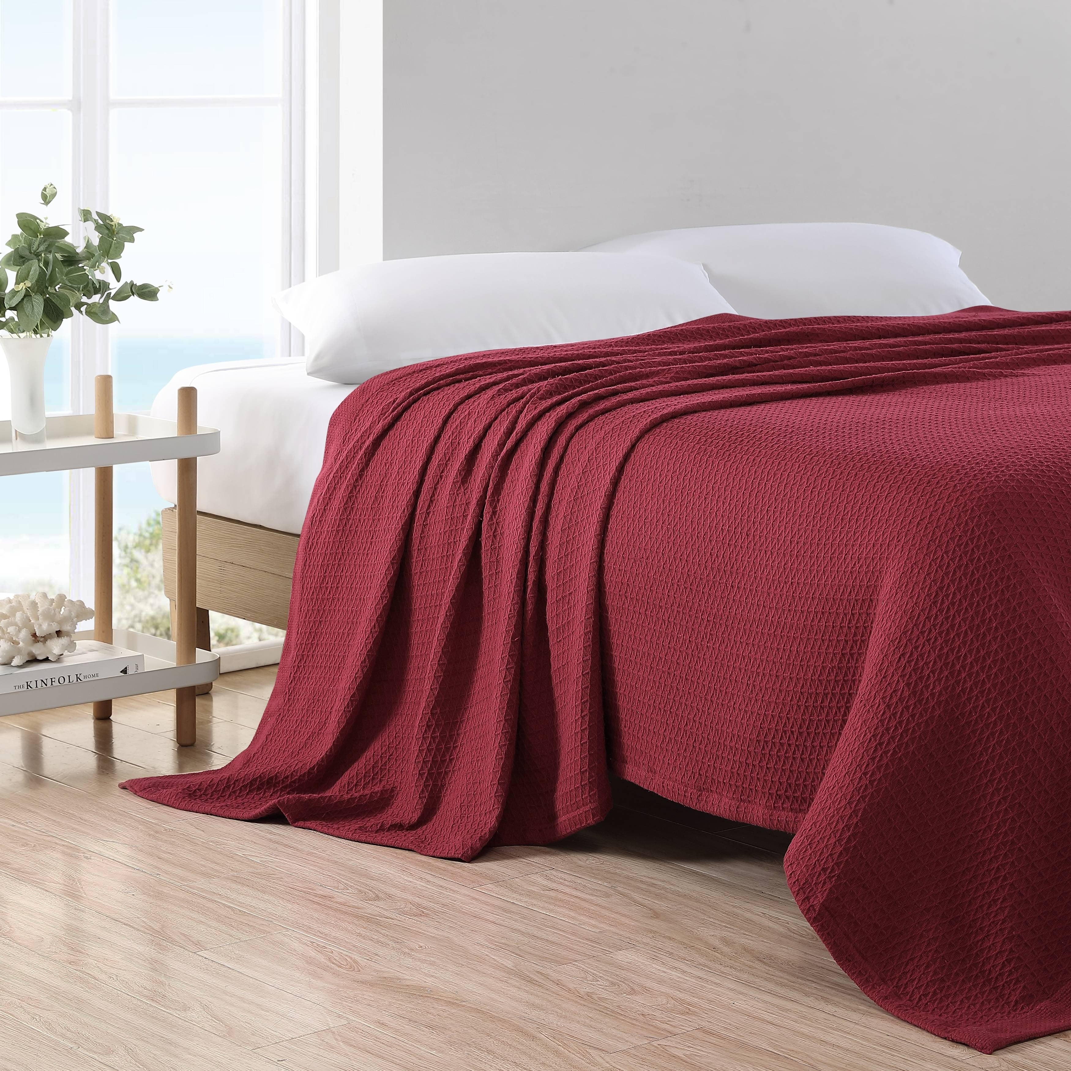 Nautica Baird Diamond Knit Solid Cotton Blanket