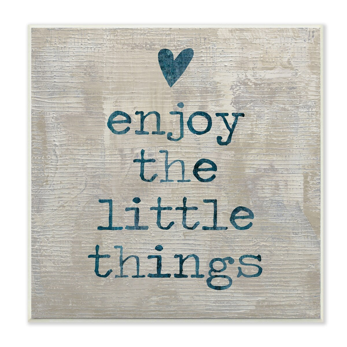 Stupell Enjoy The Little Things with Heart Wood Look Wall Plaque Art, Proudly Made in USA - 10 x 15