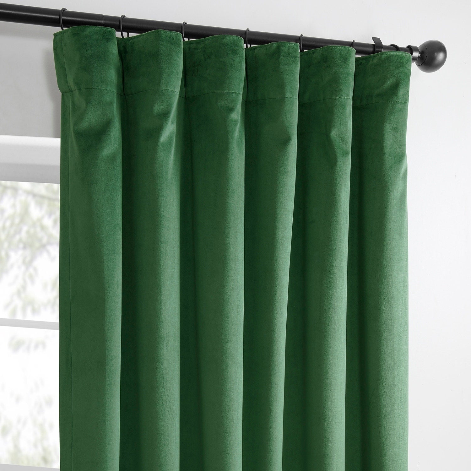 Exclusive Fabrics Simply Velvet Room Darkening Curtains 2 Panels Set - Velvet Window Curtains for Living Room & Bedroom