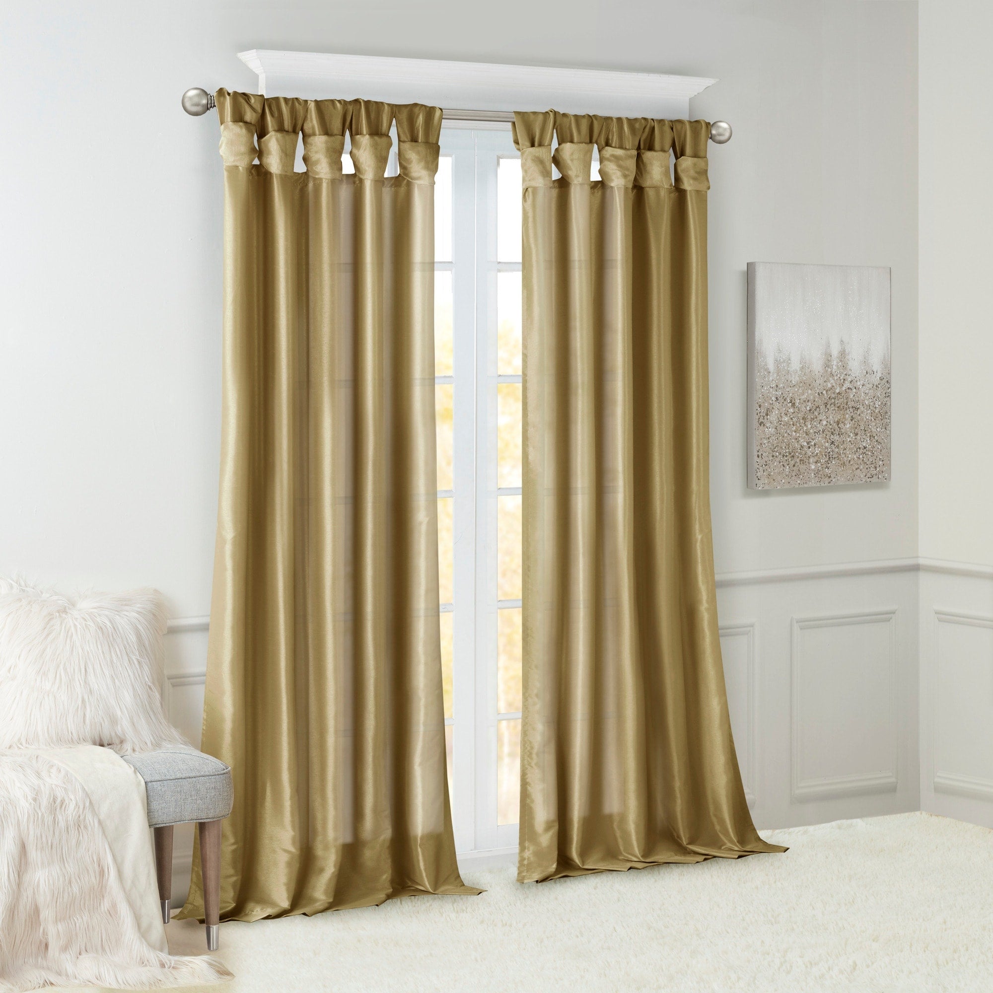 Madison Park Natalie Twisted Tab Lined Single Curtain Panel