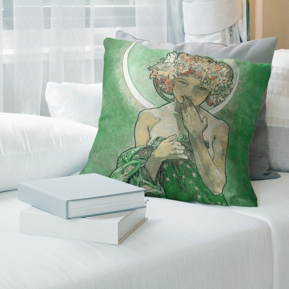 Porch & Den Alphonse Mucha 'Moon Star' Throw Pillow