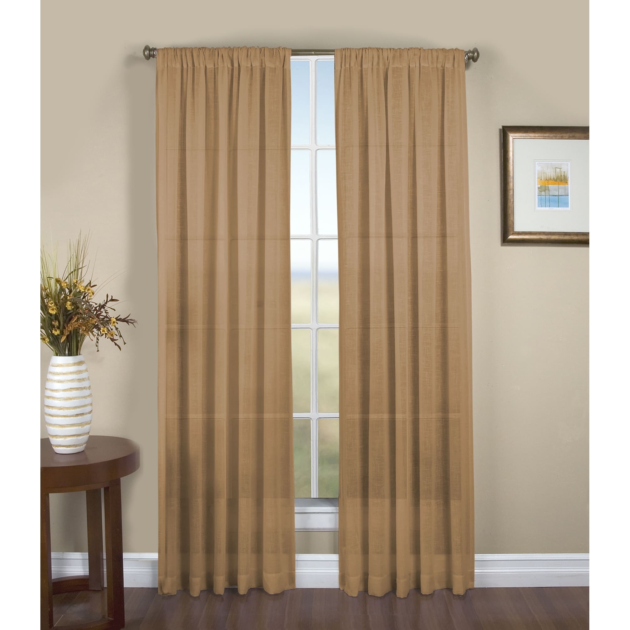 Shannon Premium Slubbed Linen Rod Pocket Curtain Panel