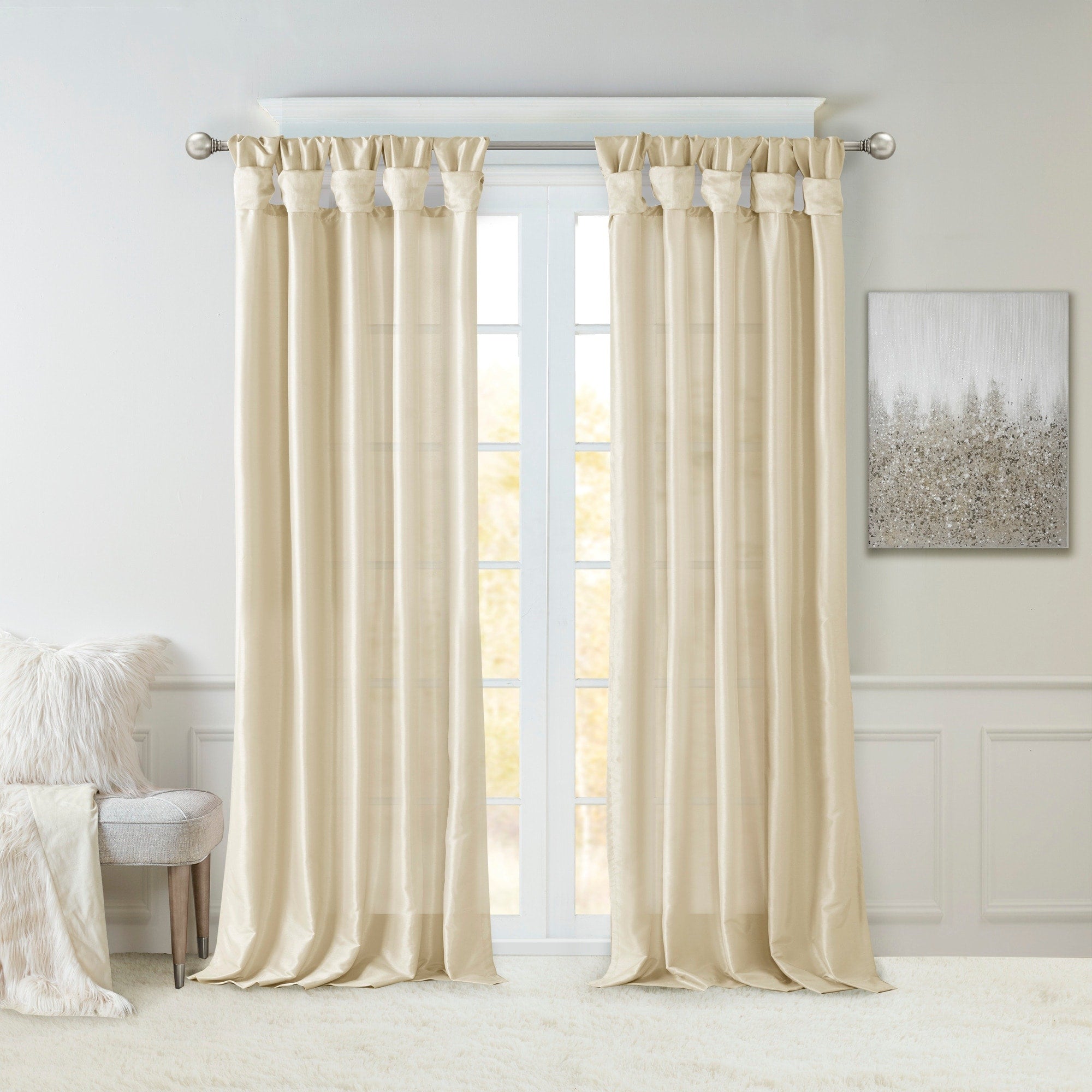 Madison Park Natalie Twisted Tab Lined Single Curtain Panel