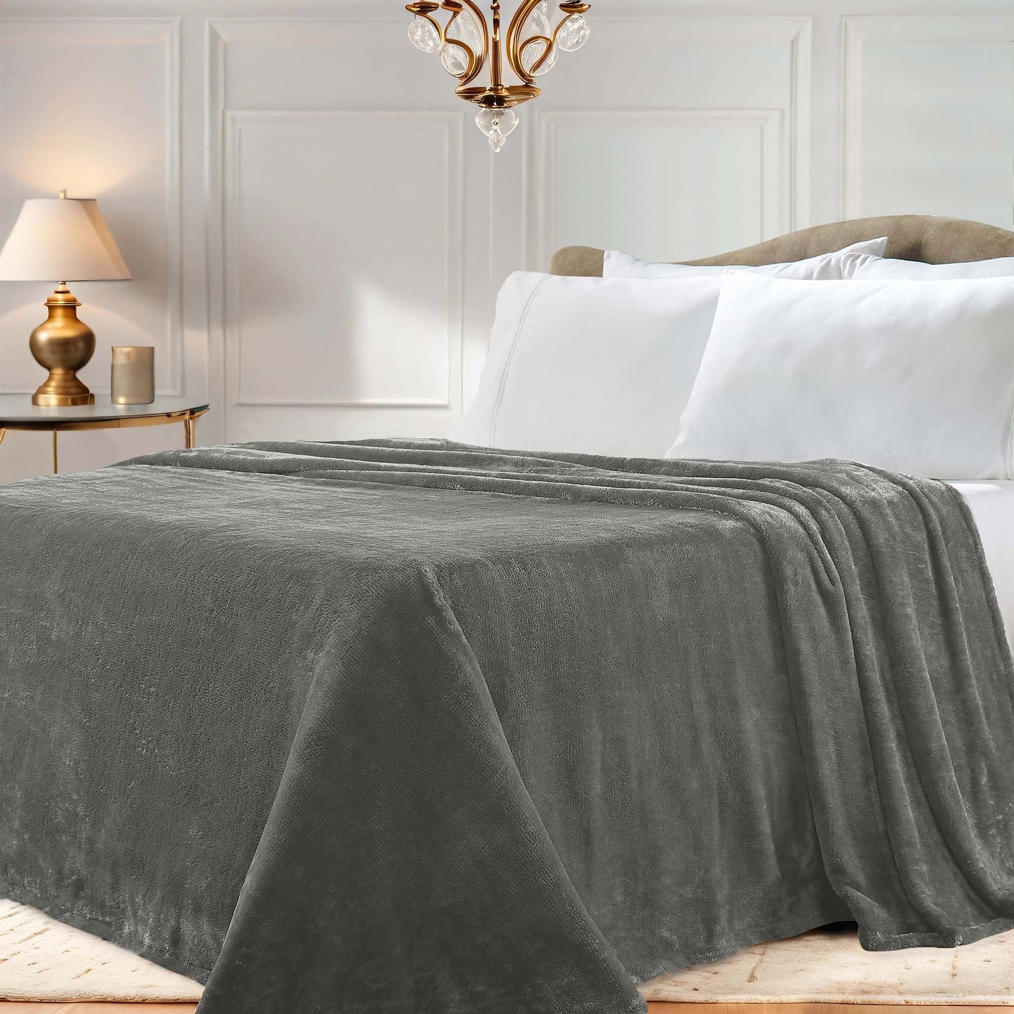 Superior Classic Solid Fleece Blanket Plush Medium Weight