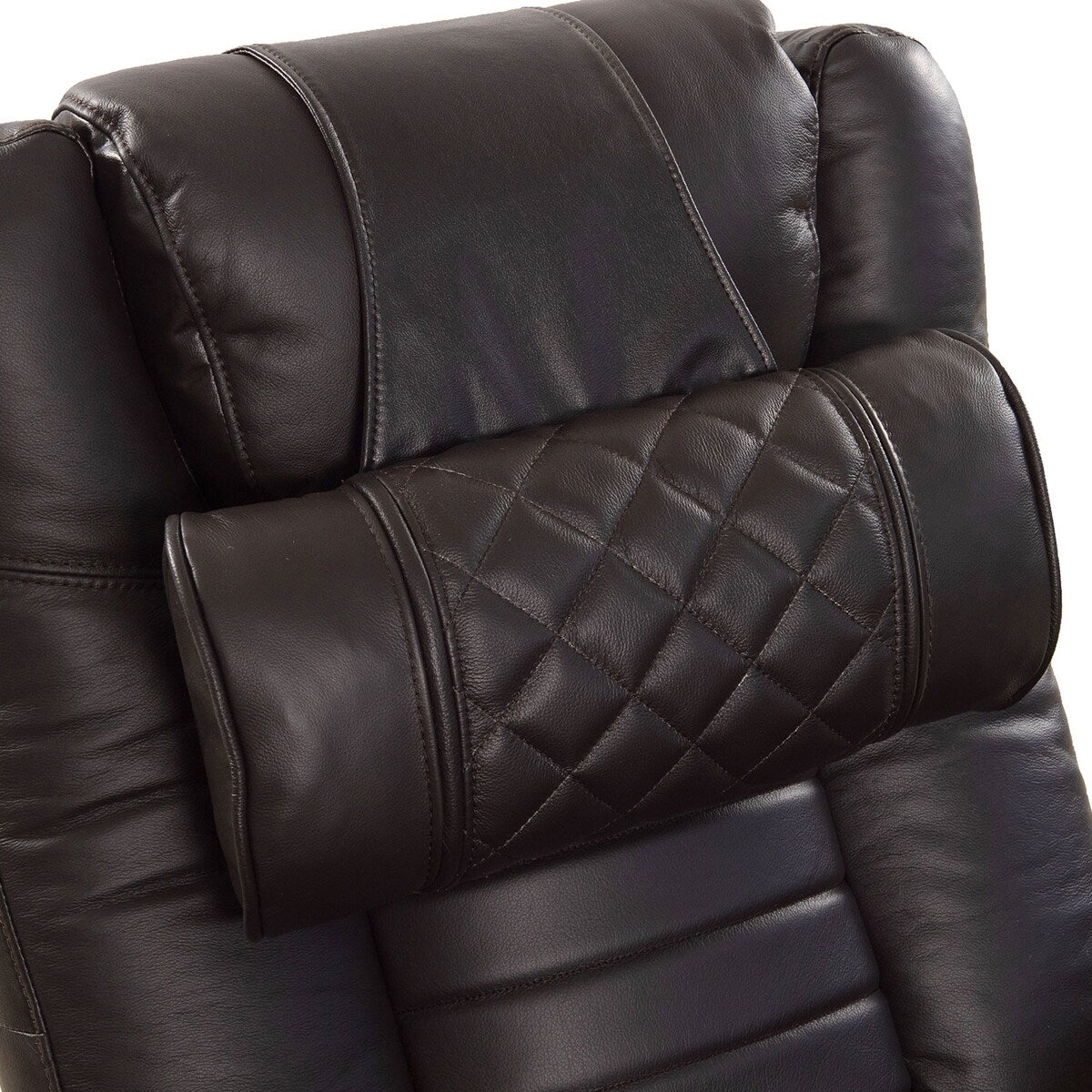 Octane Seating Recliner Pillow - Diamond Stitch - Brown Leather