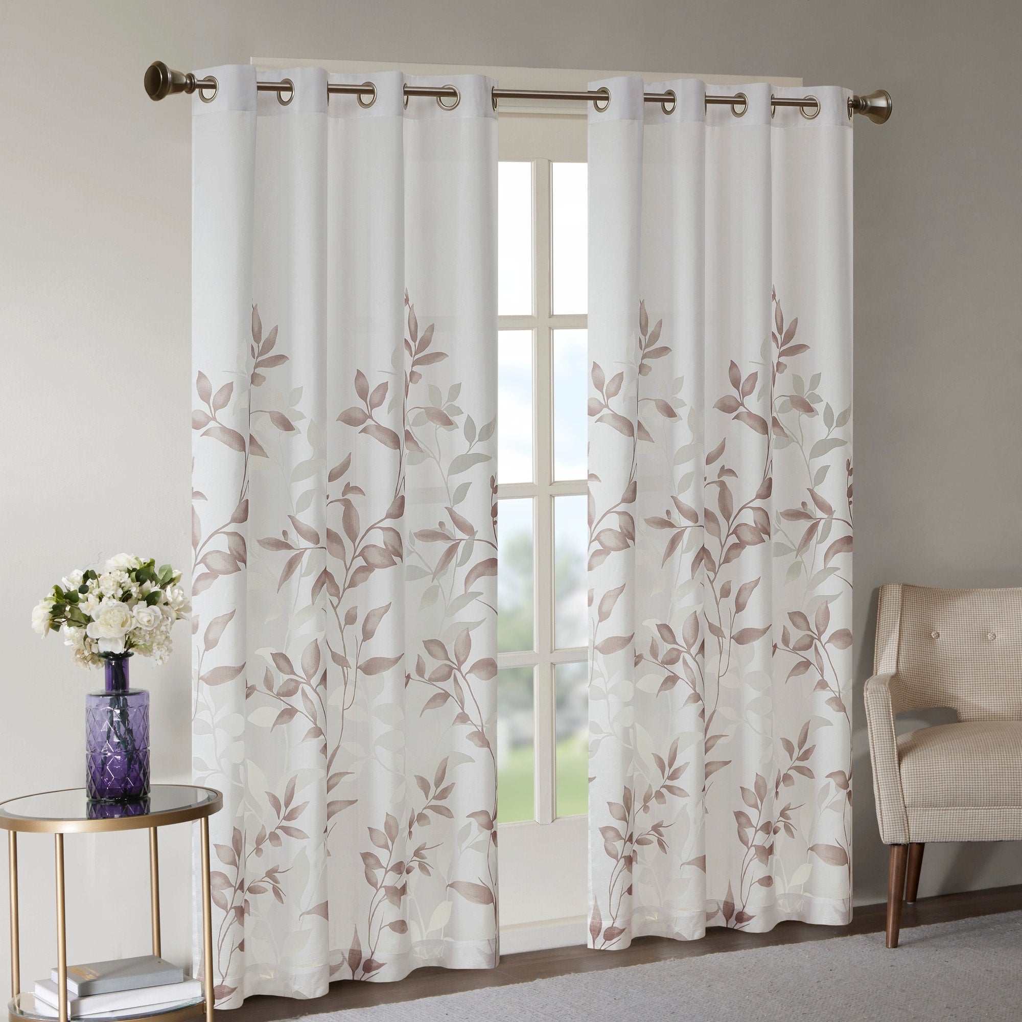 Madison Park Vera Burnout Printed Curtain Panel