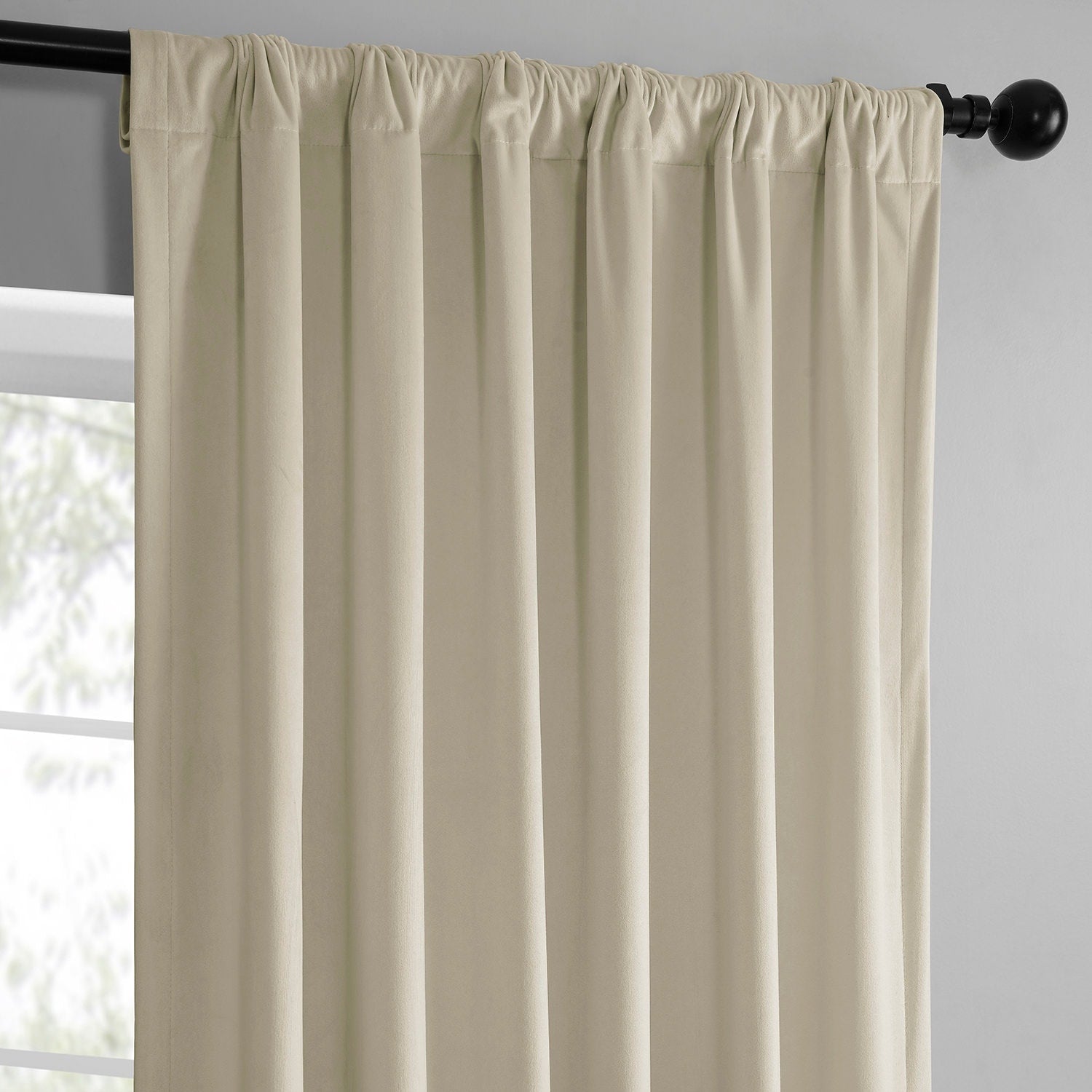 Exclusive Fabrics Simply Velvet Room Darkening Curtains 2 Panels Set - Velvet Window Curtains for Living Room & Bedroom