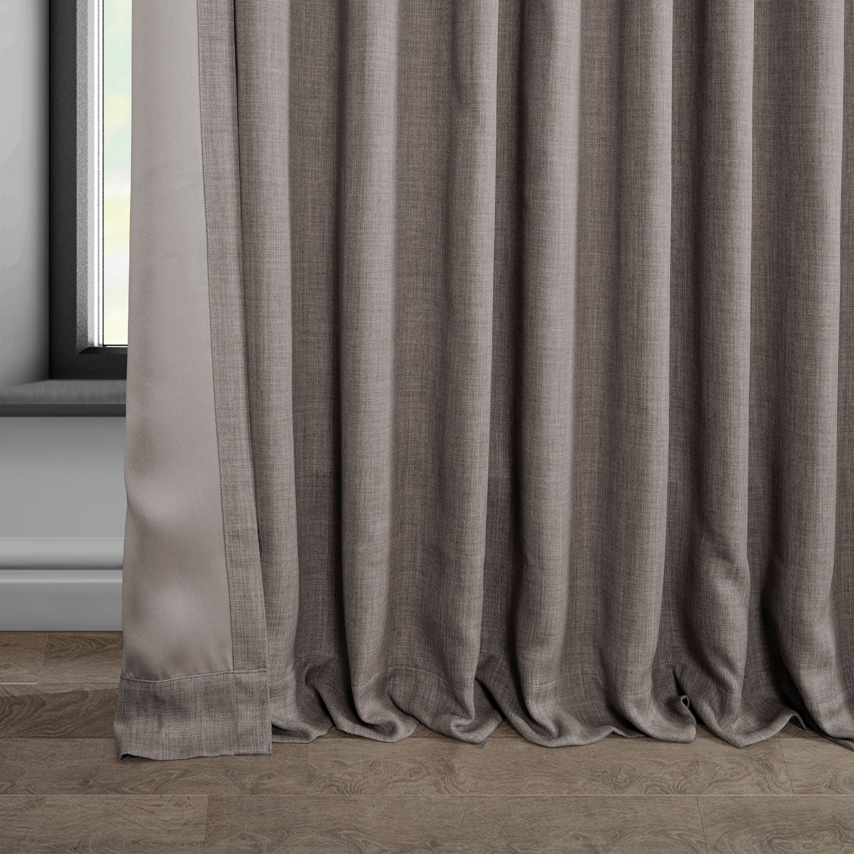 Exclusive Fabrics Faux Linen Extra Wide Room Darkening Curtains (1 Panel)