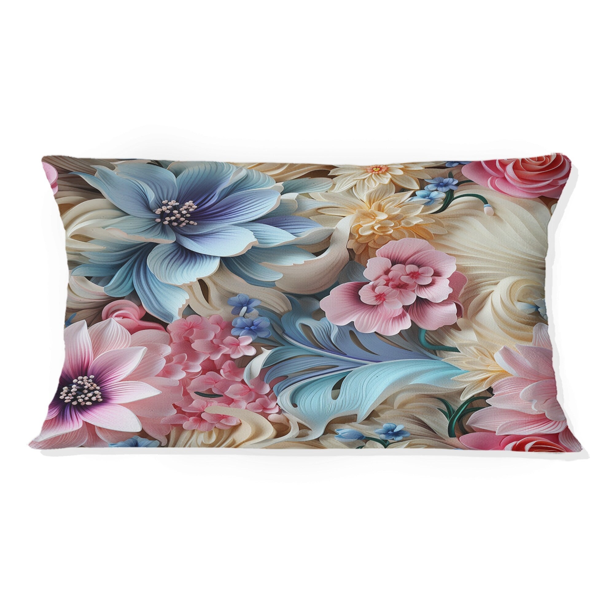 Designart Vintage Pastel Harmonous Paisley Dreams III Floral Printed Throw Pillow