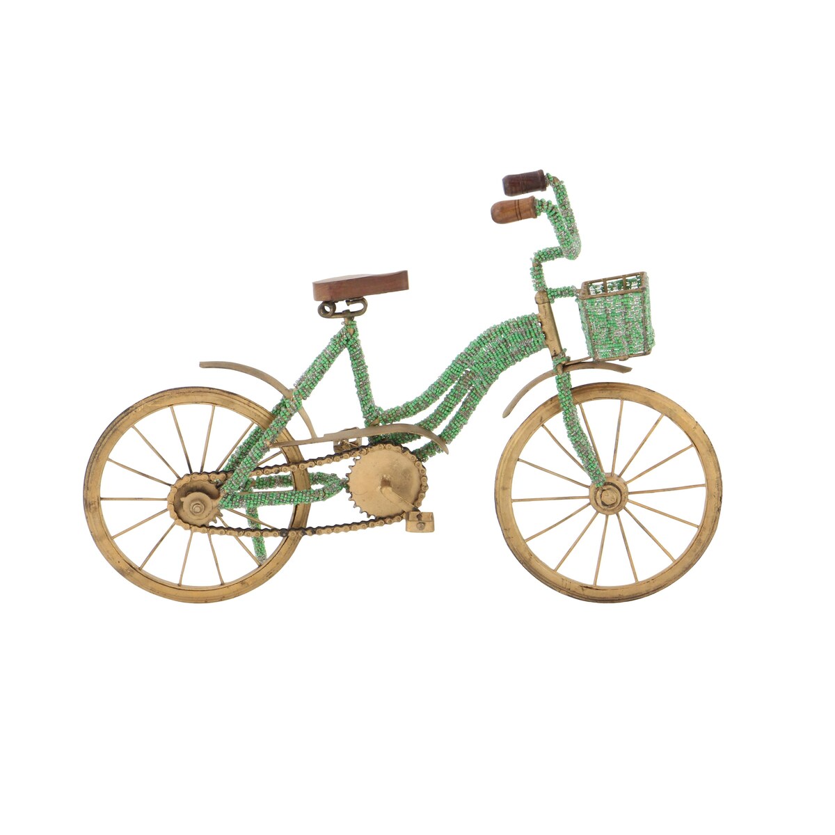 Metal Bike Decorative Sculpture - Green - Roche River Decor