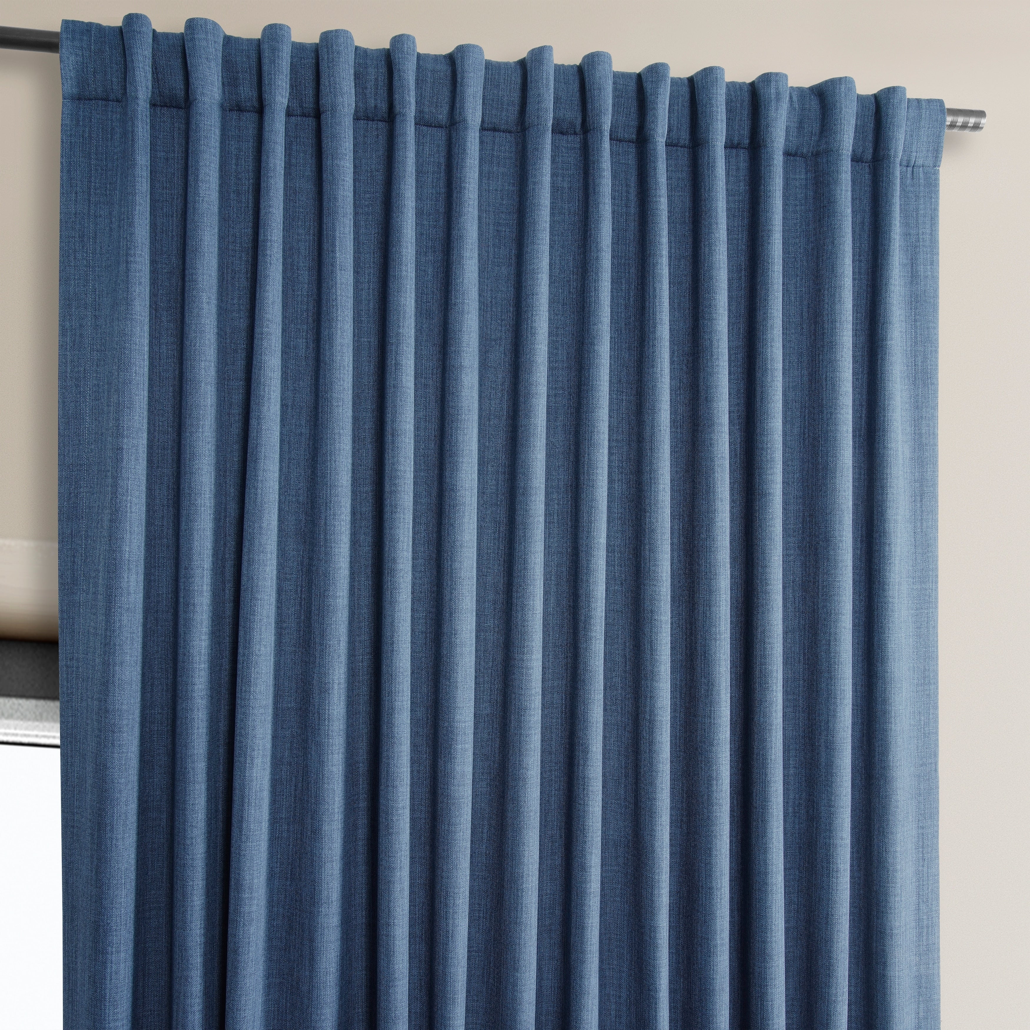 Exclusive Fabrics Faux Linen Extra Wide Room Darkening Curtains (1 Panel)