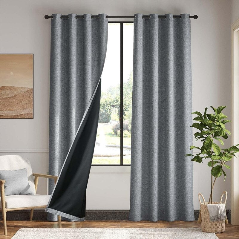 Blackout Curtains 84 Inch Length, 2 Panel Set, Living Room Insulated Curtains - 84L x 54W