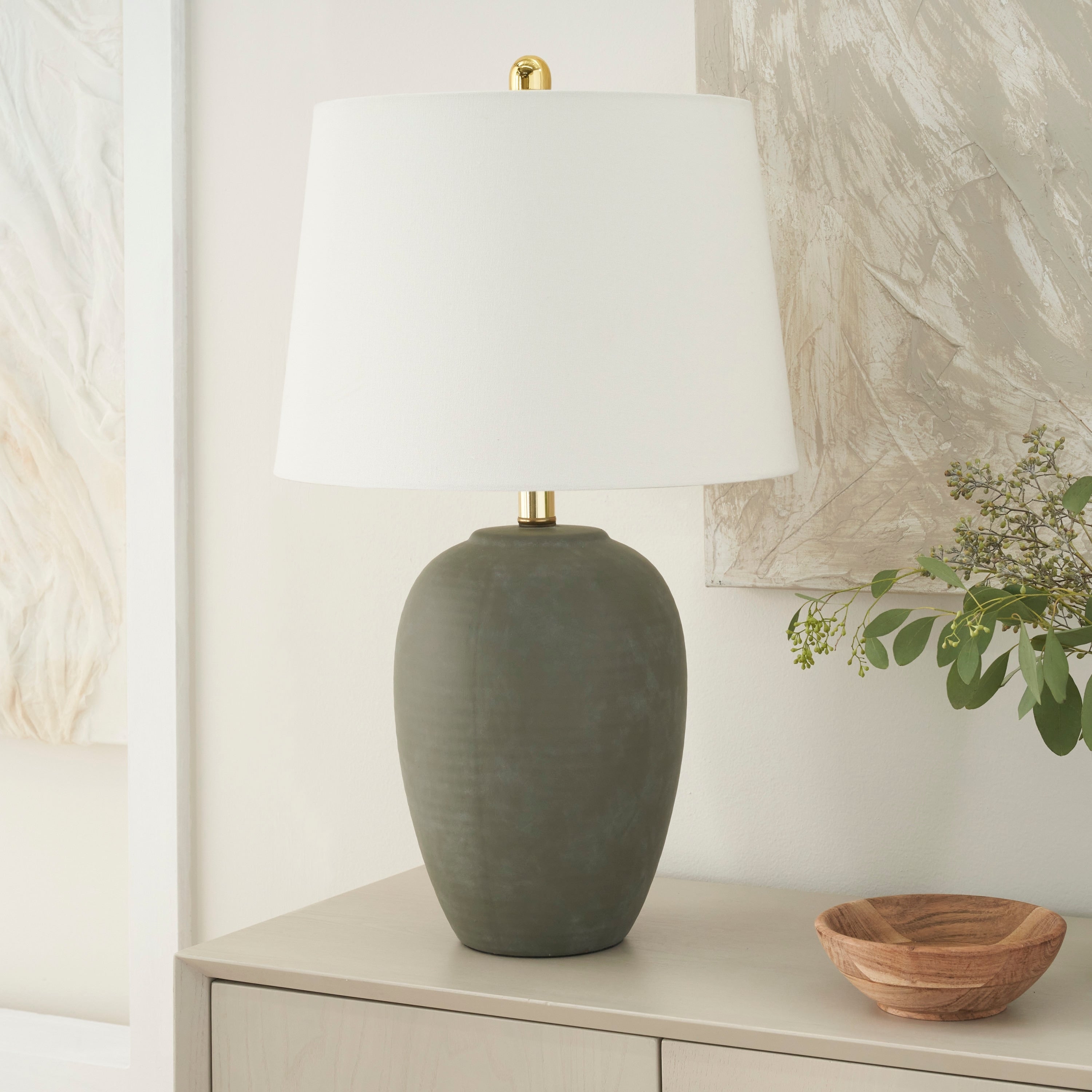 Nourison 23 Unglazed Ceramic Jar Table Lamp