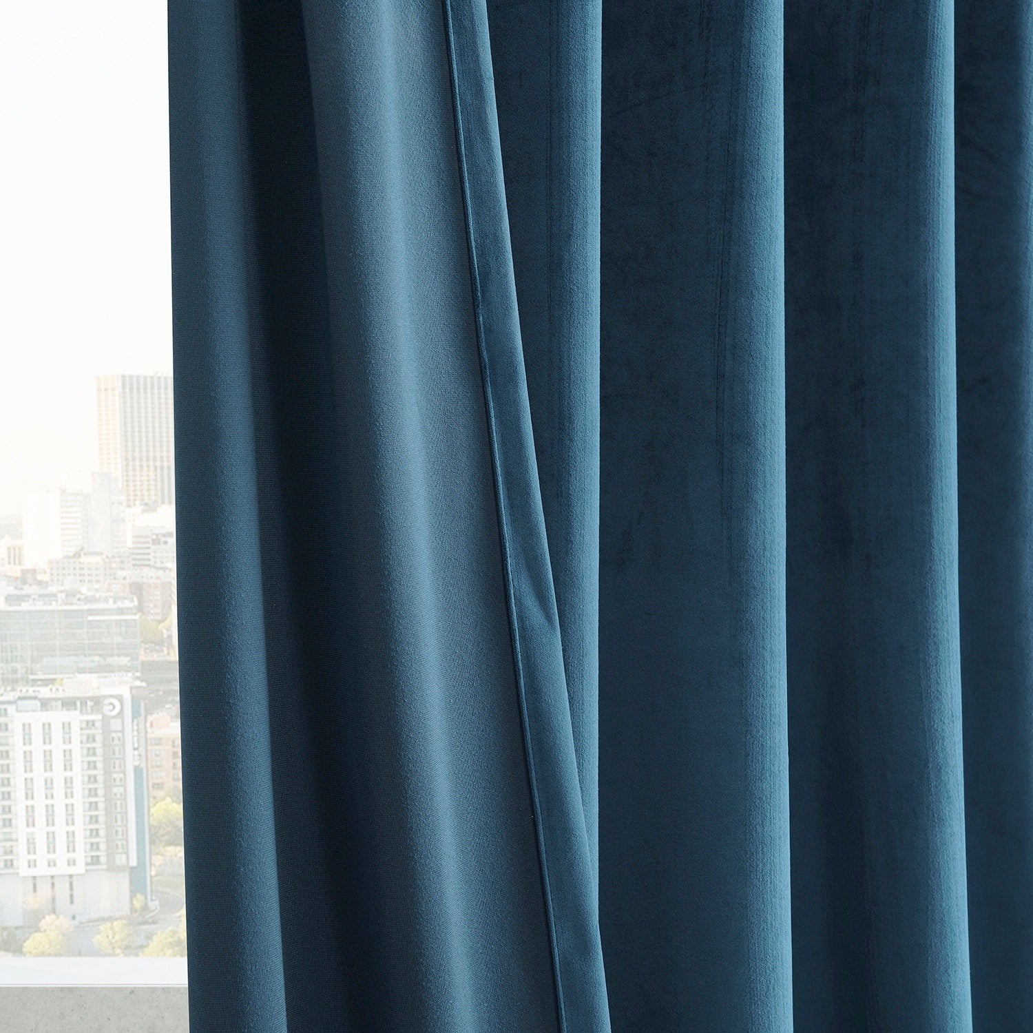 Exclusive Fabrics Simply Velvet Room Darkening Curtains 2 Panels Set - Velvet Window Curtains for Living Room & Bedroom