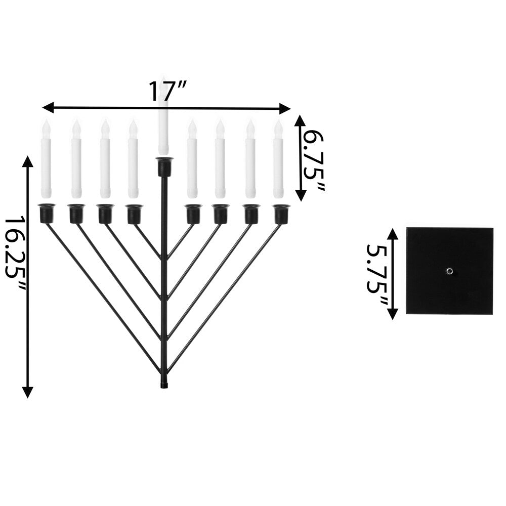 Nine Branch Electric Chabad Judaica Chanukah Menorah