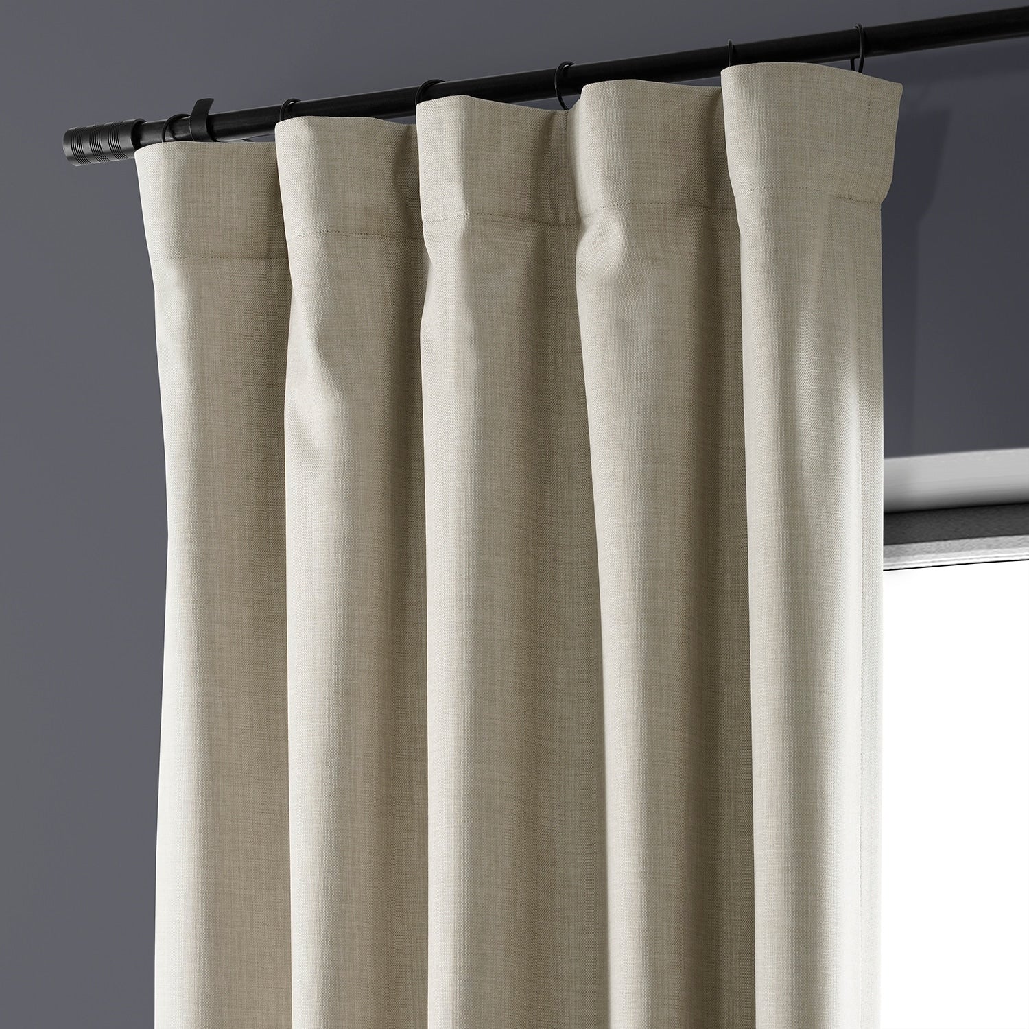 Exclusive Fabrics Performance Linen Luxury Blackout Curtains (1 Panel) - Thermal Insulation, Elegant Blackout Drapery