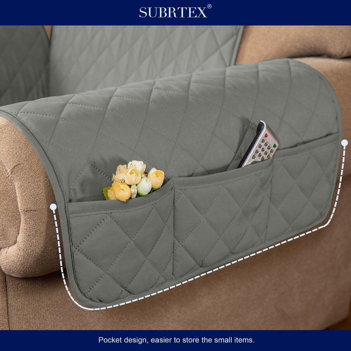 Subrtex Loveseat Reversible Couch Cover Quilted Slipcover Furniture Protector