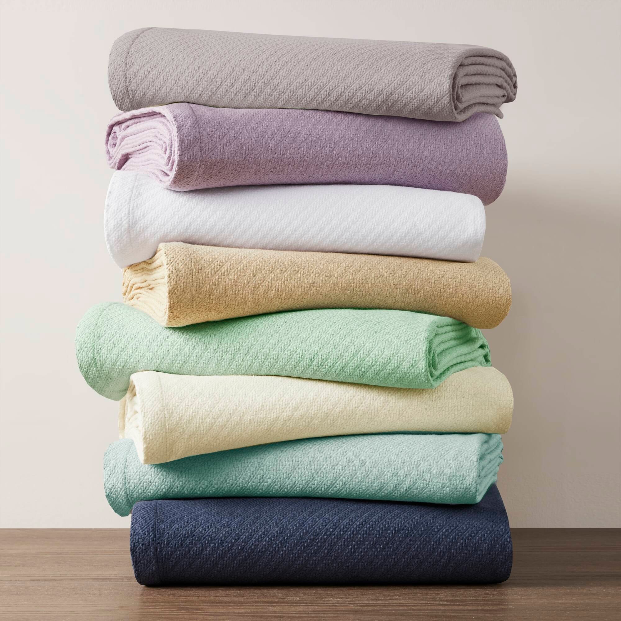 Madison Park Liquid Solid Colored Woven Cotton Blanket