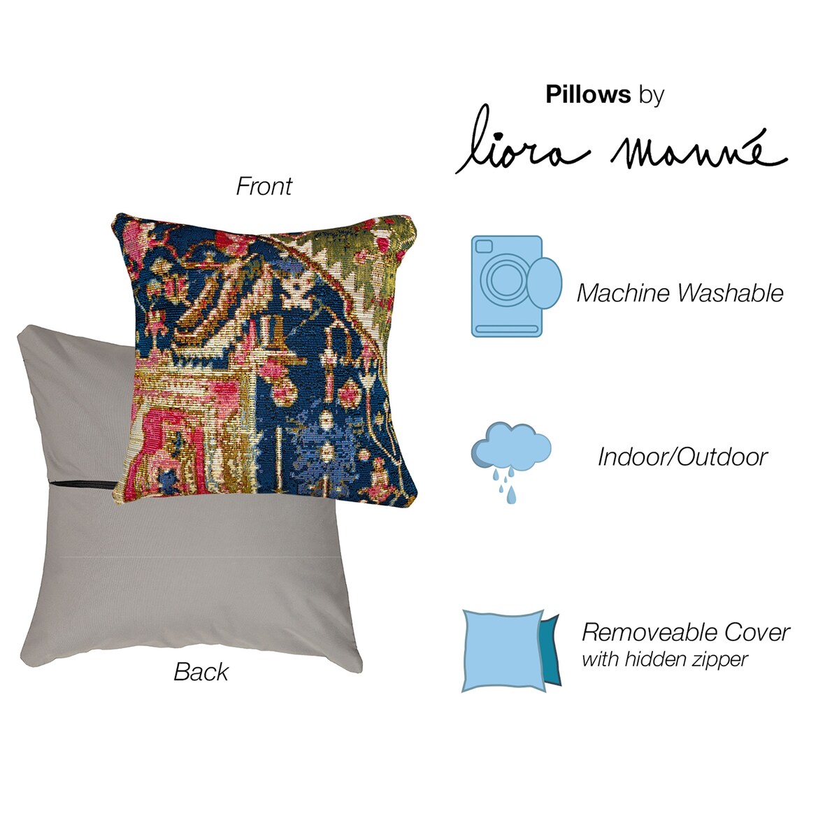 Liora Manne Marina Heriz Indoor/Outdoor Pillow