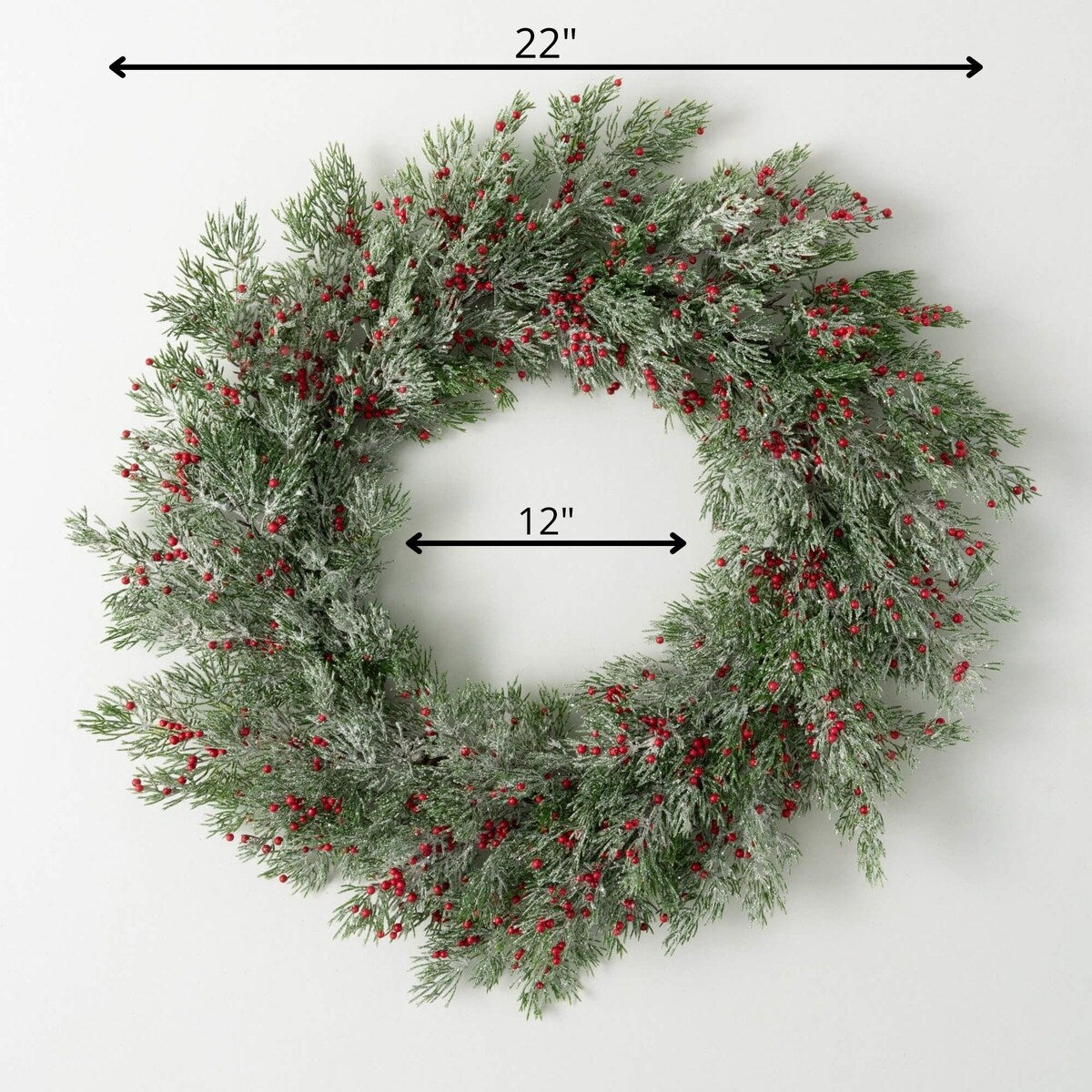 Sullivans Artificial Christmas Cedar Red Berry Wreath