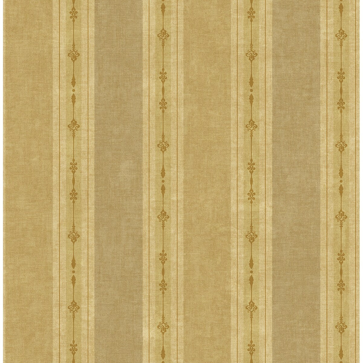 Seabrook Designs Ashlea Fleur De Lis Stripe Unpasted Wallpaper