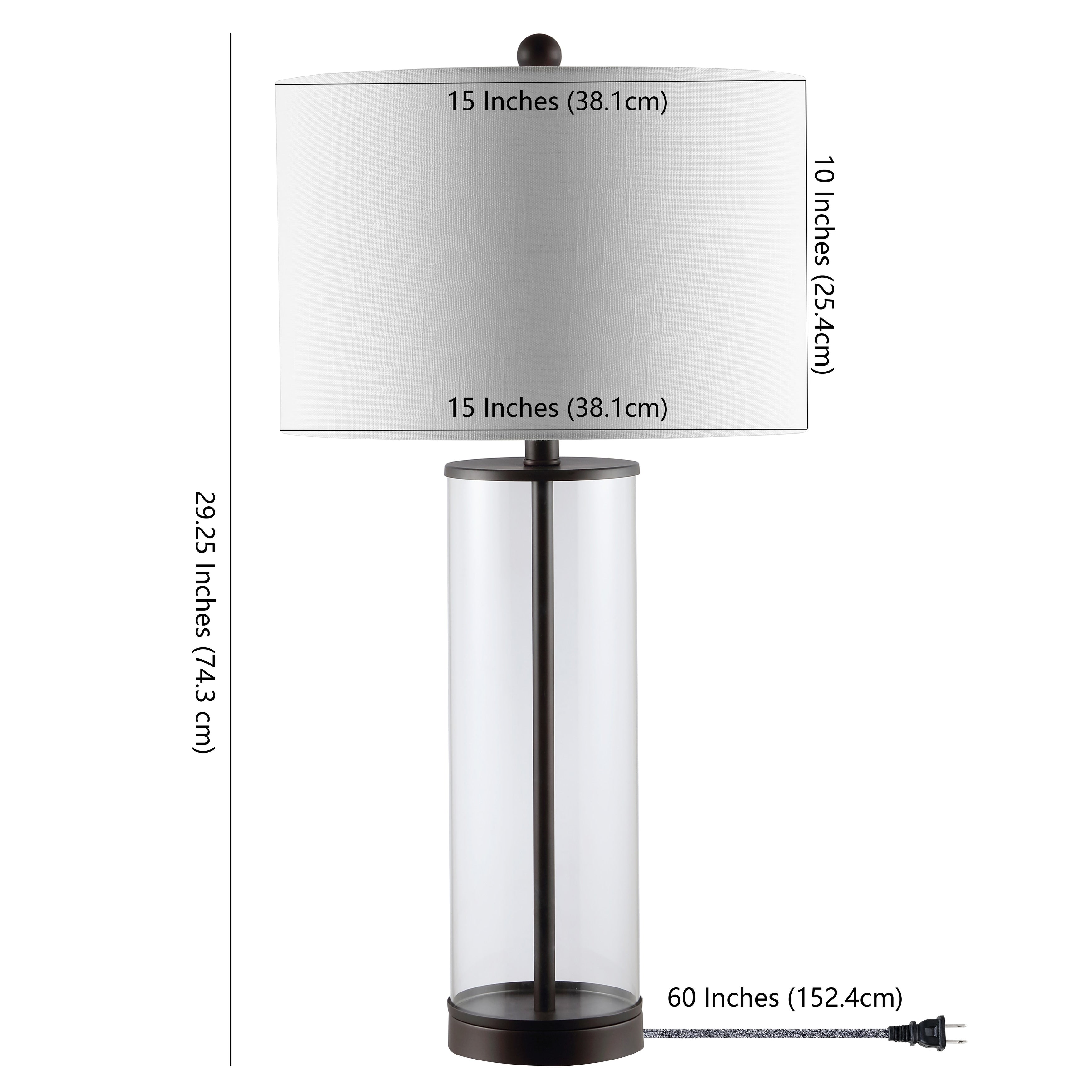 Parish 29 Glass LED Table Lamp, Clear/Chrome by JONATHAN Y