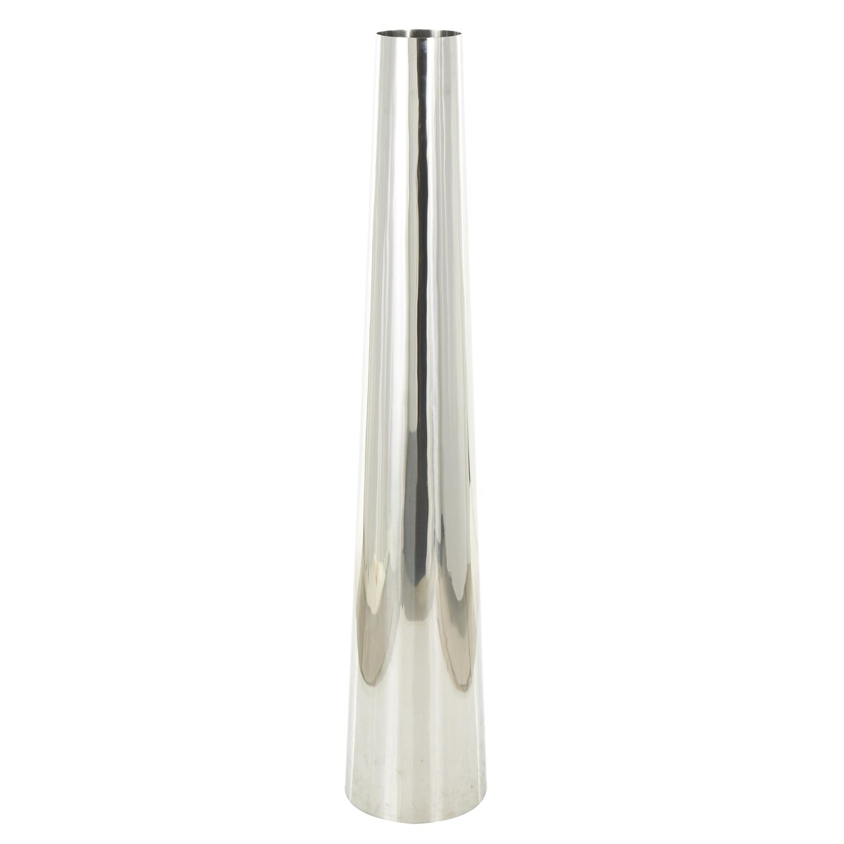 Stainless Steel Metal Minimalistic Tall Floor Cone Decorative Vase - Gold or Silver - Roche River Decor