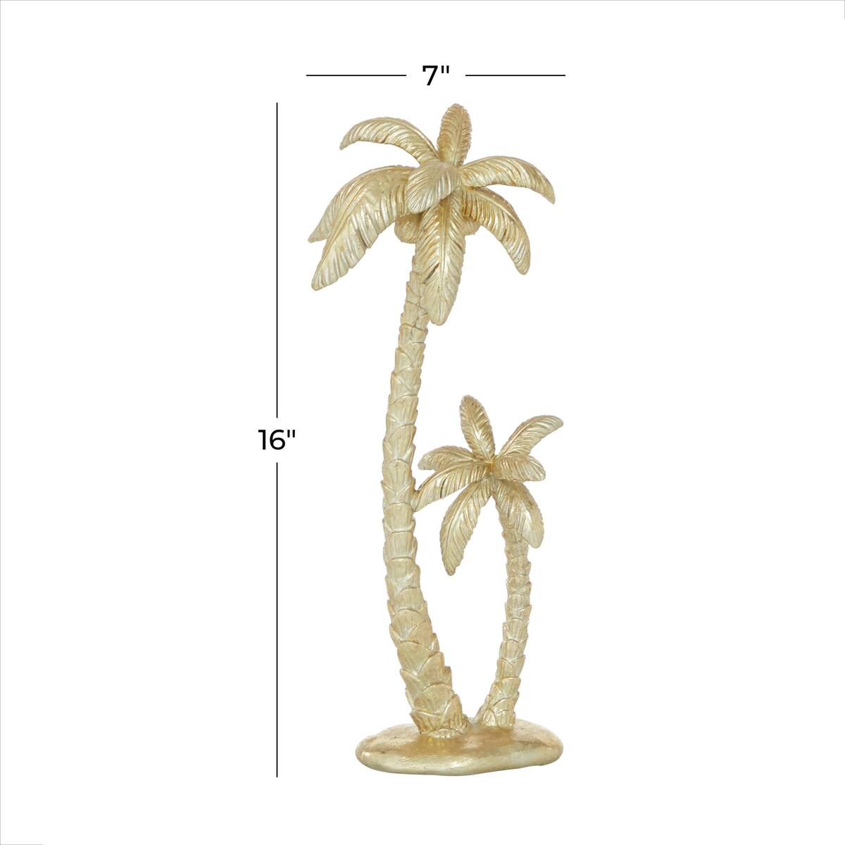 Polyresin Tree Palm Decorative Sculpture - Gold - Roche River Decor