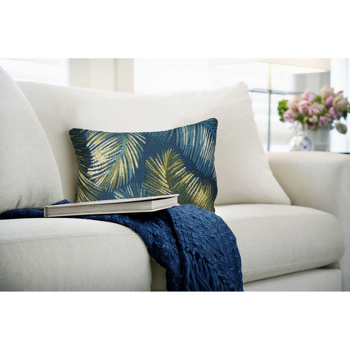 Liora Manne Marina Palm Border Indoor/Outdoor Pillow